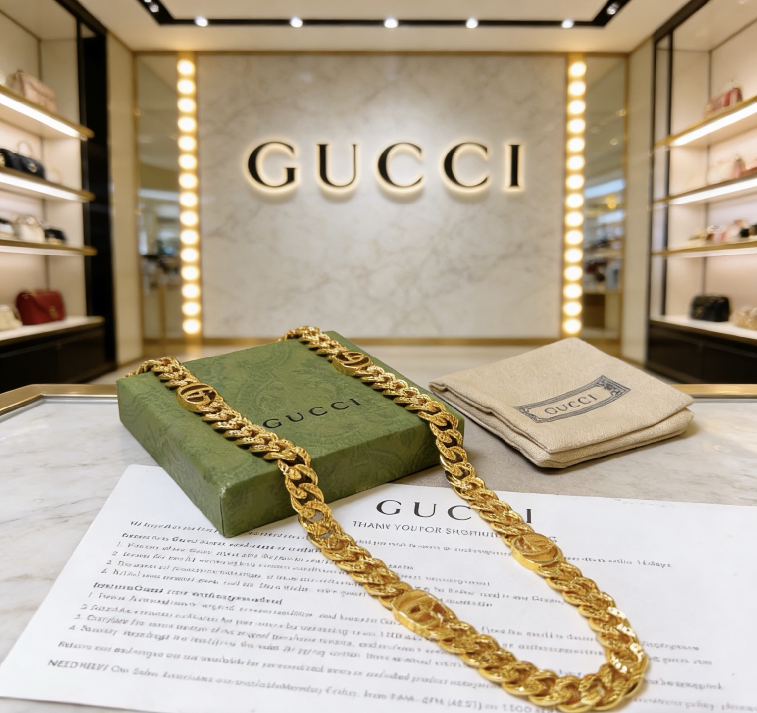 Gucci 𝐆𝐮𝐜𝐜𝐢古驰项链最新款链条档次更高 Anger Forest系列双G古驰项链