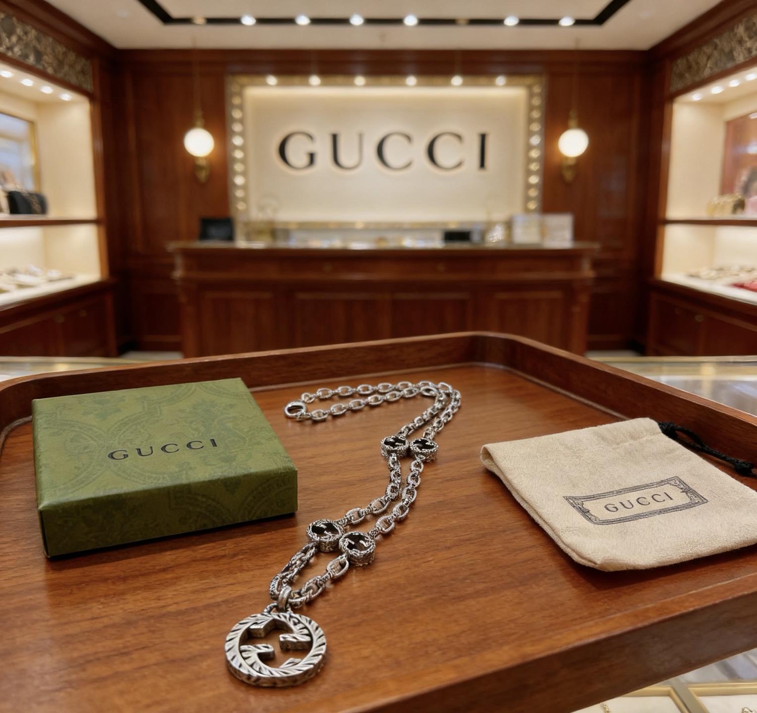 Gucci 𝐆𝐮𝐜𝐜𝐢古驰项链最新款链条档次更高 Anger Forest系列双G古驰项链