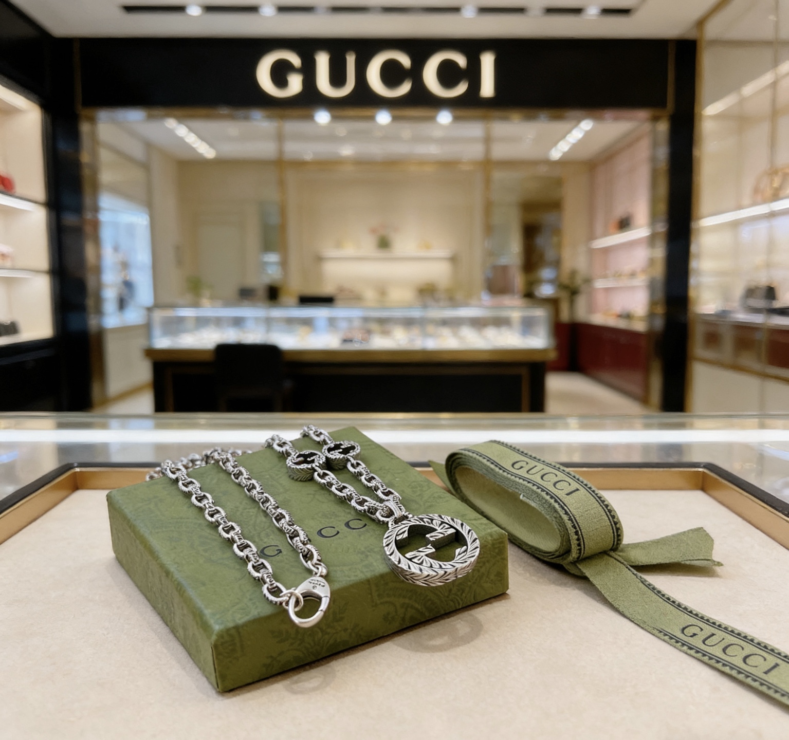 Gucci 𝐆𝐮𝐜𝐜𝐢古驰项链最新款链条档次更高 Anger Forest系列双G古驰项链