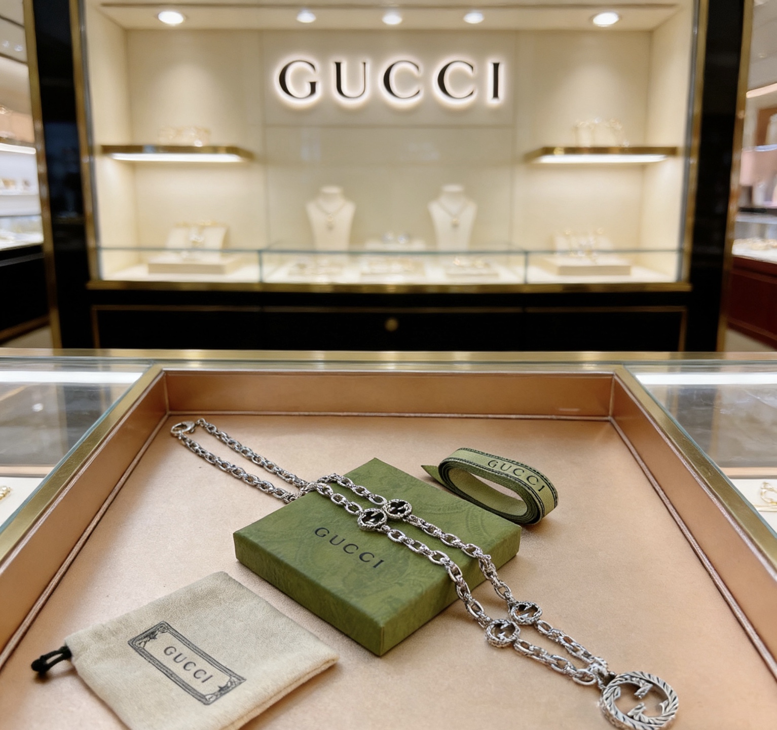 Gucci 𝐆𝐮𝐜𝐜𝐢古驰项链最新款链条档次更高 Anger Forest系列双G古驰项链