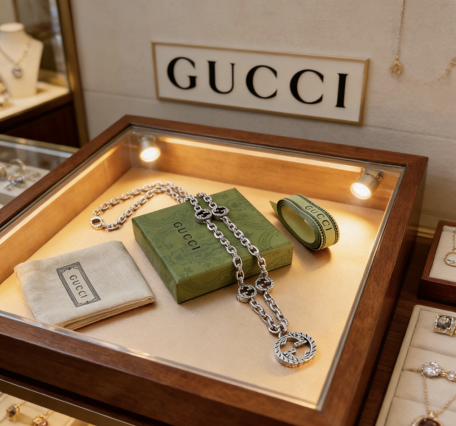 Gucci 𝐆𝐮𝐜𝐜𝐢古驰项链最新款链条档次更高 Anger Forest系列双G古驰项链