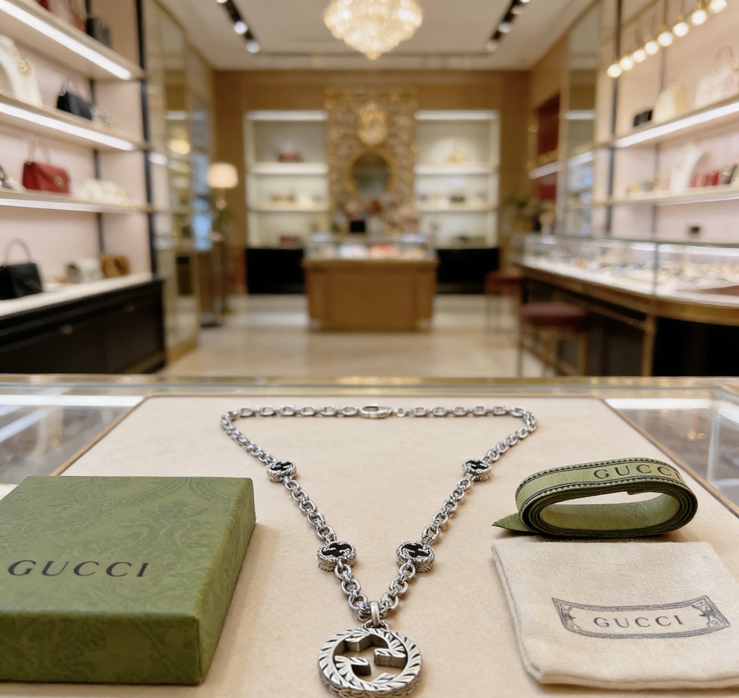 Gucci 𝐆𝐮𝐜𝐜𝐢古驰项链最新款链条档次更高 Anger Forest系列双G古驰项链