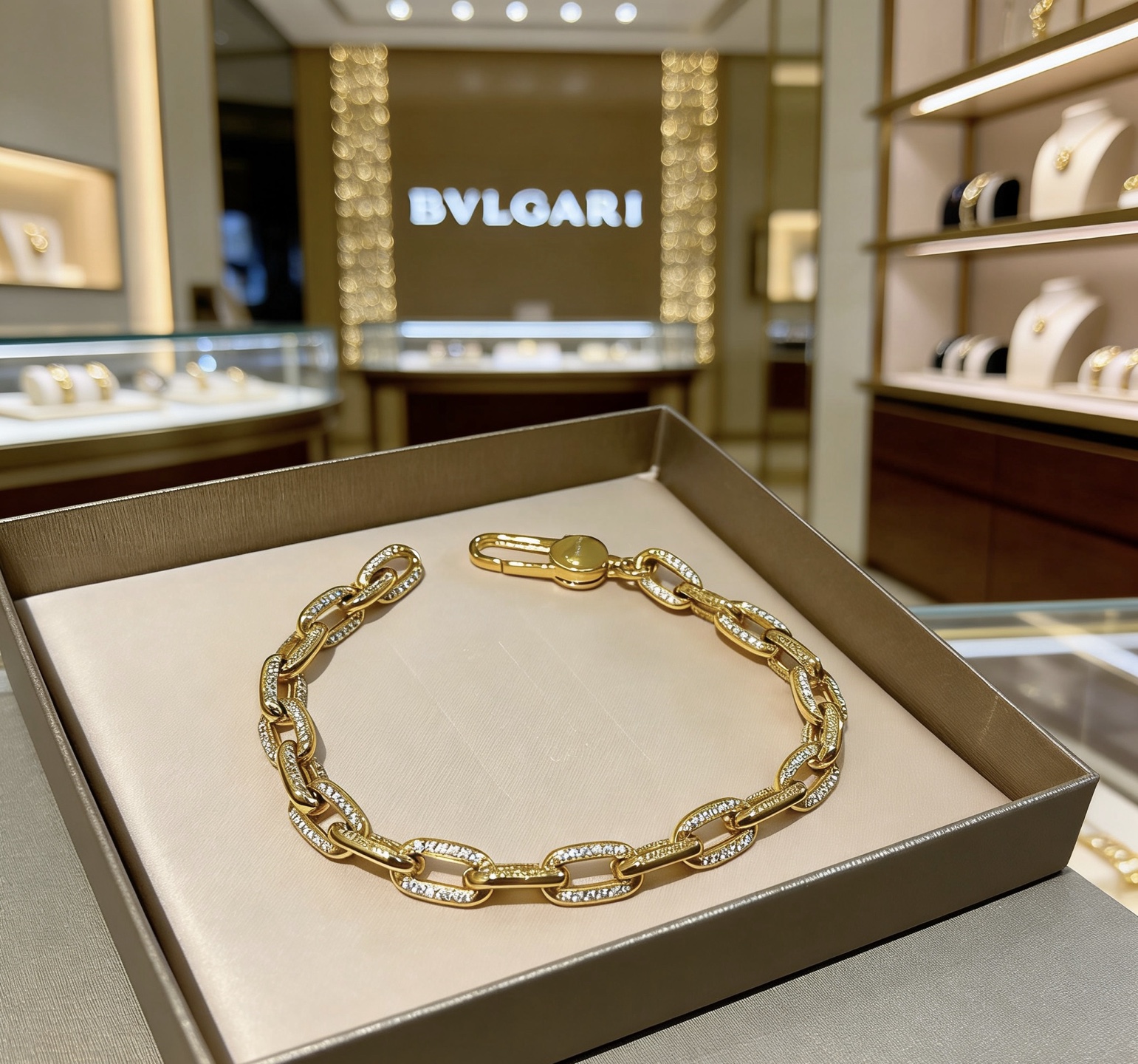 NO:724284,Batch. Full diamond inlaid Bulgari bracelet made of V gold. BVLGARI DIVAS’ DREAM series. The appearance is perfect, the details are invincible, the unique color is completely impeccable, and it is decorated with a classic ring shape design. It is simple yet elegant and eye-catching. The V gold pure handmade combination is more elegant and elegant. Same style for men and women. Bvlgari bracelet size: 18 20 22 24 cm, fine jewelry, bottega  veneta,bvlgari,bvlgari,bracelet19860909批.满钻镶嵌宝格丽手链V金材质 BVLGARI宝格丽 DIVAS‘ DREAM 系列 品相完美,细节无敌,那种独特的色泽完全无可挑剔,再缀以经典指环外形设计,简约之余却又优雅夺目,V金纯手工的组合更显气色,上手雅致动人.男女同款 宝格丽手链尺寸:18 20 22 24厘米,饰品精品,bottega veneta,bvlgari,bvlgari,bracelet,Jewelry