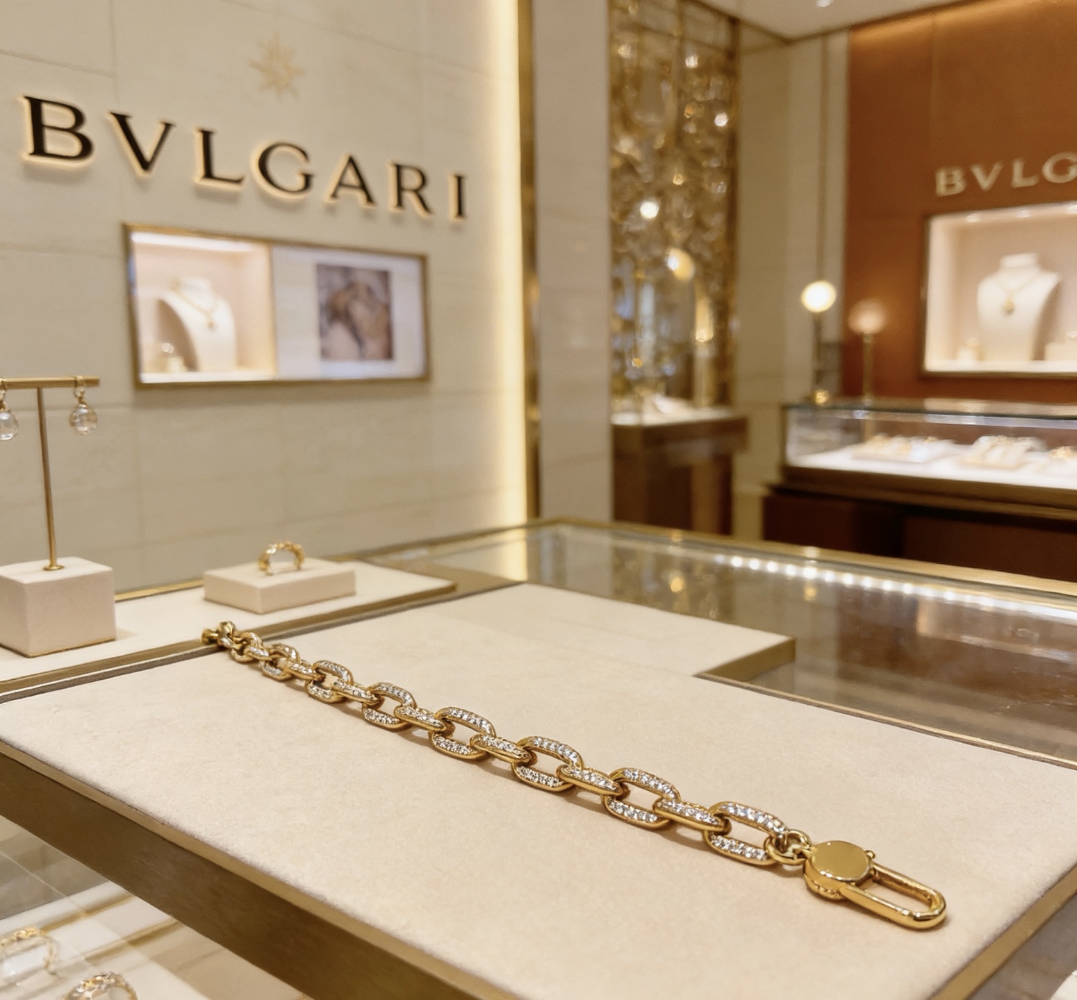 Bvlgari 满钻镶嵌宝格丽手链V金材质 BVLGARI宝格丽 DIVAS‘ DREAM 系列 品相完美