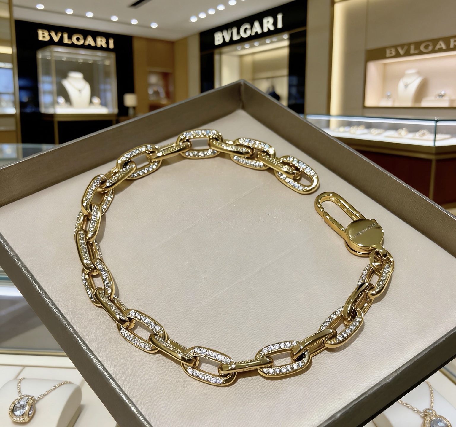 Bvlgari 满钻镶嵌宝格丽手链V金材质 BVLGARI宝格丽 DIVAS‘ DREAM 系列 品相完美