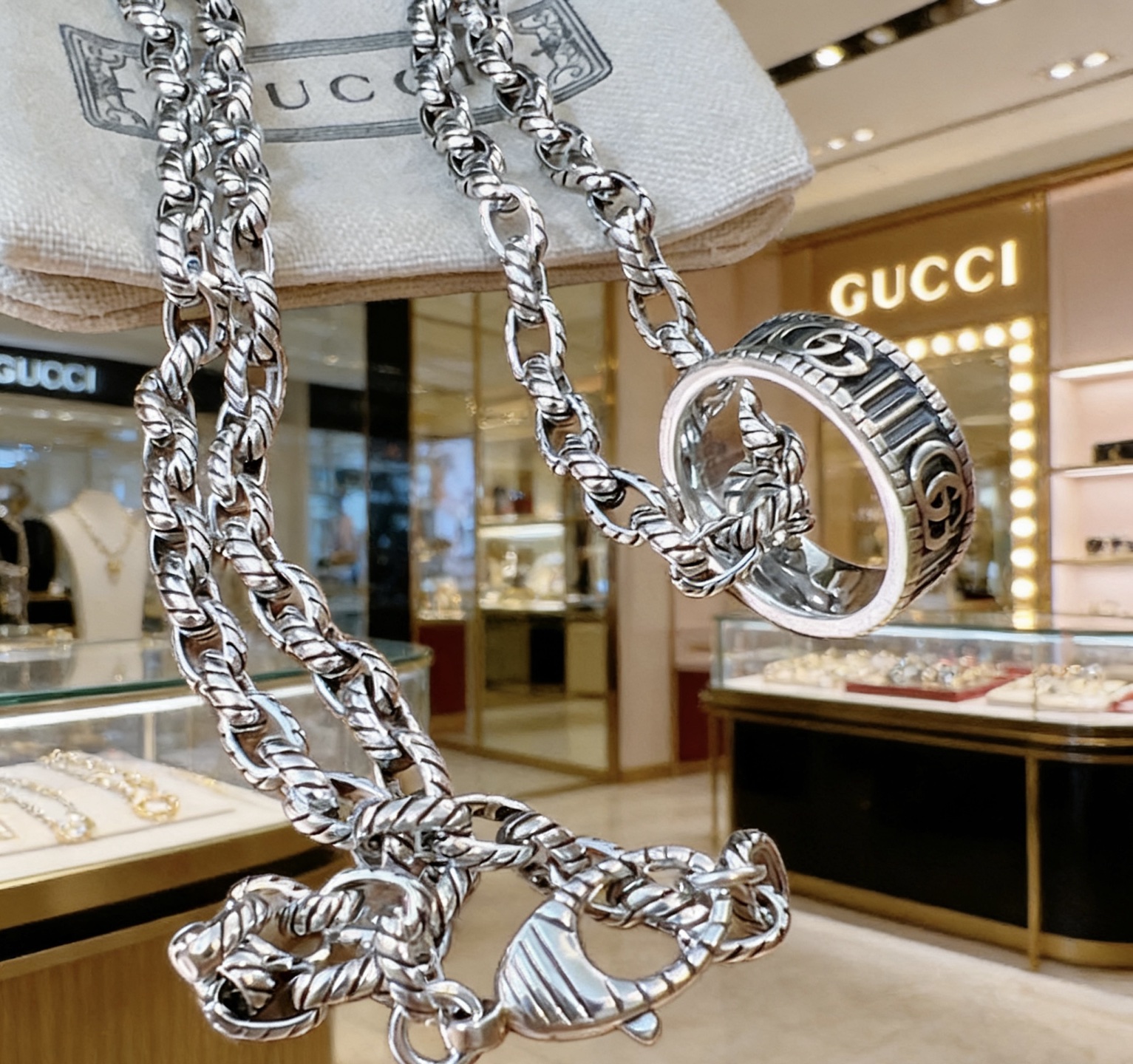Gucci 𝐆𝐮𝐜𝐜𝐢古驰项链2026最新款链条档次更高 Anger Forest系列双G古驰项链