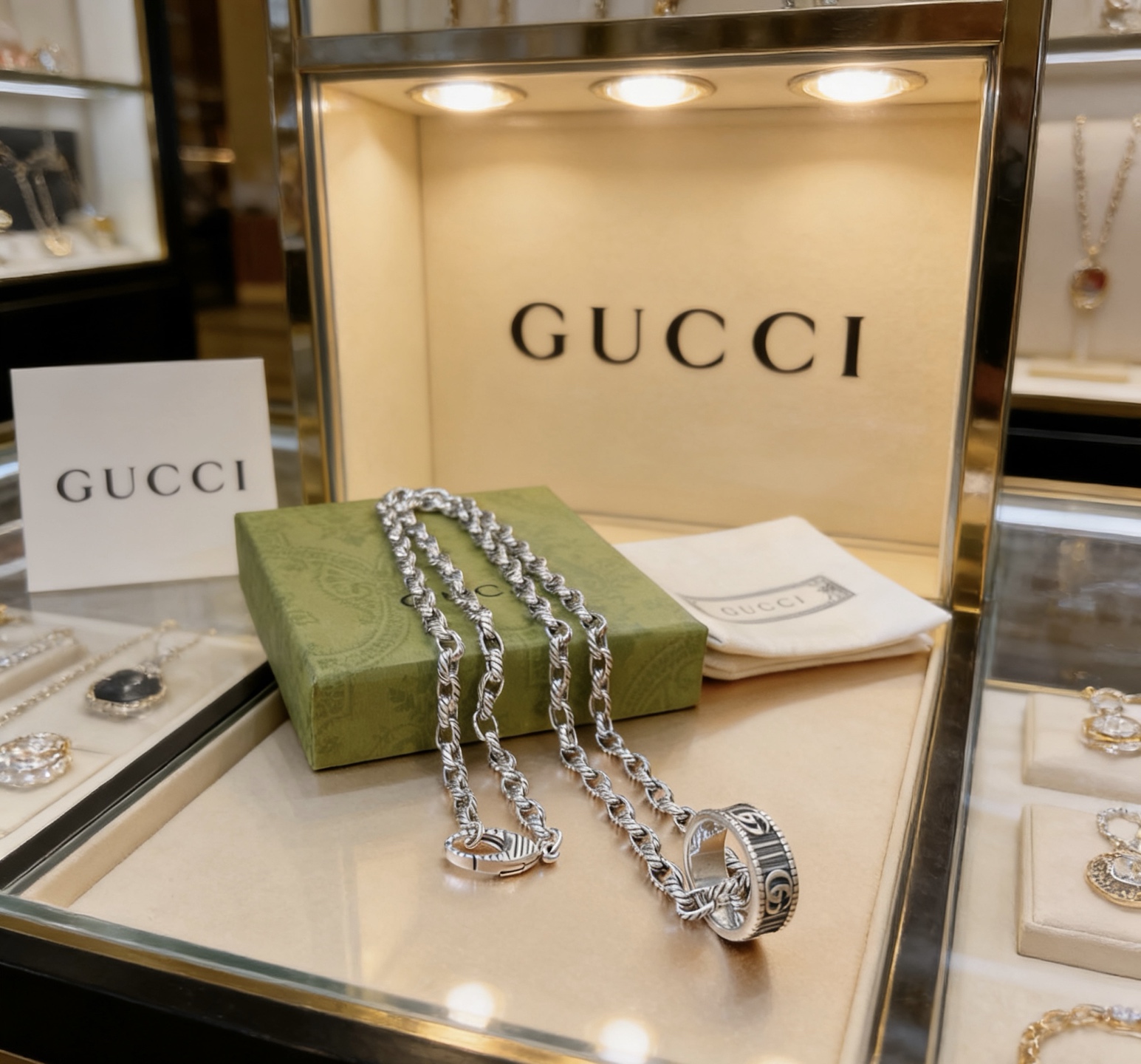 Gucci 𝐆𝐮𝐜𝐜𝐢古驰项链2026最新款链条档次更高 Anger Forest系列双G古驰项链