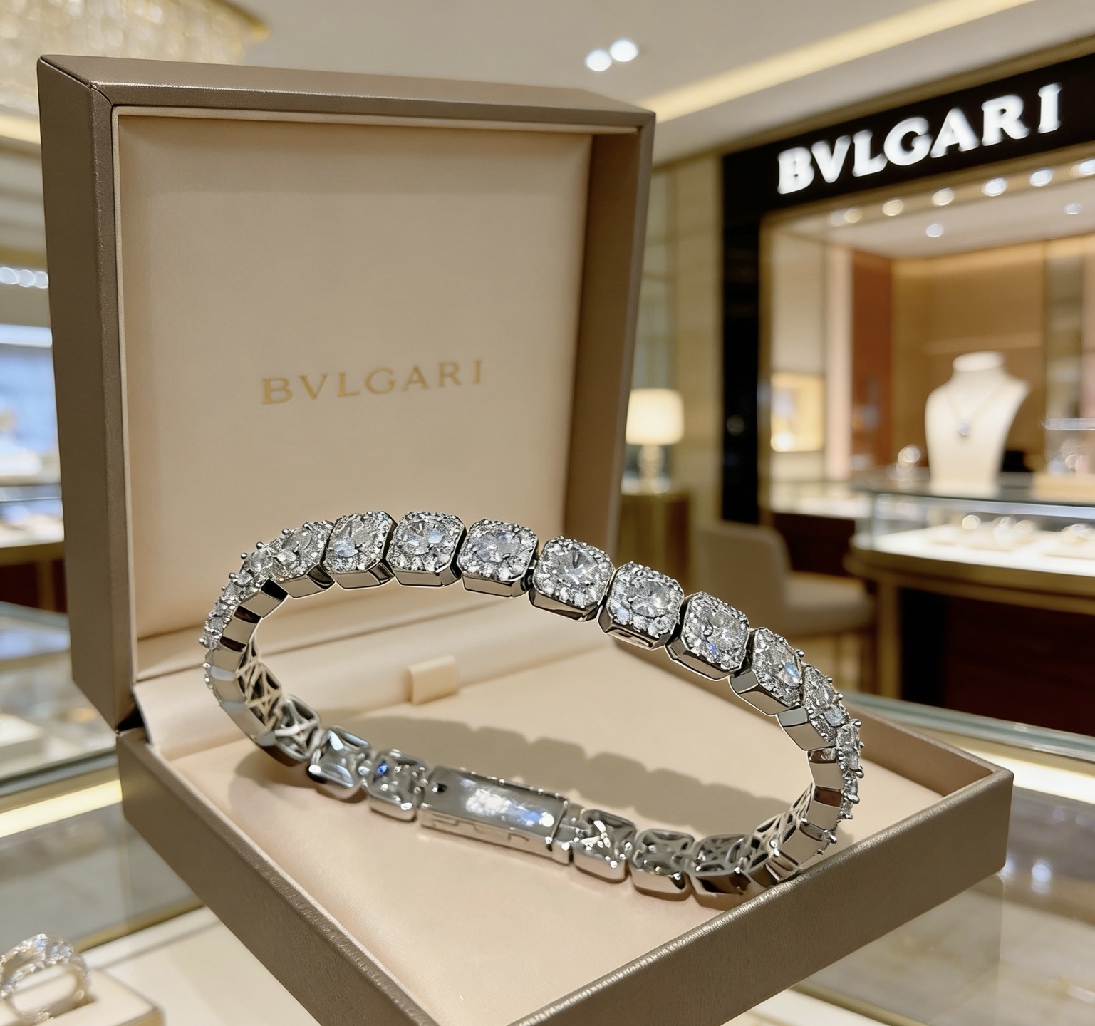 Bvlgari 满钻镶嵌宝格丽手链V金材质 BVLGARI宝格丽 DIVAS‘ DREAM 系列 品相完美