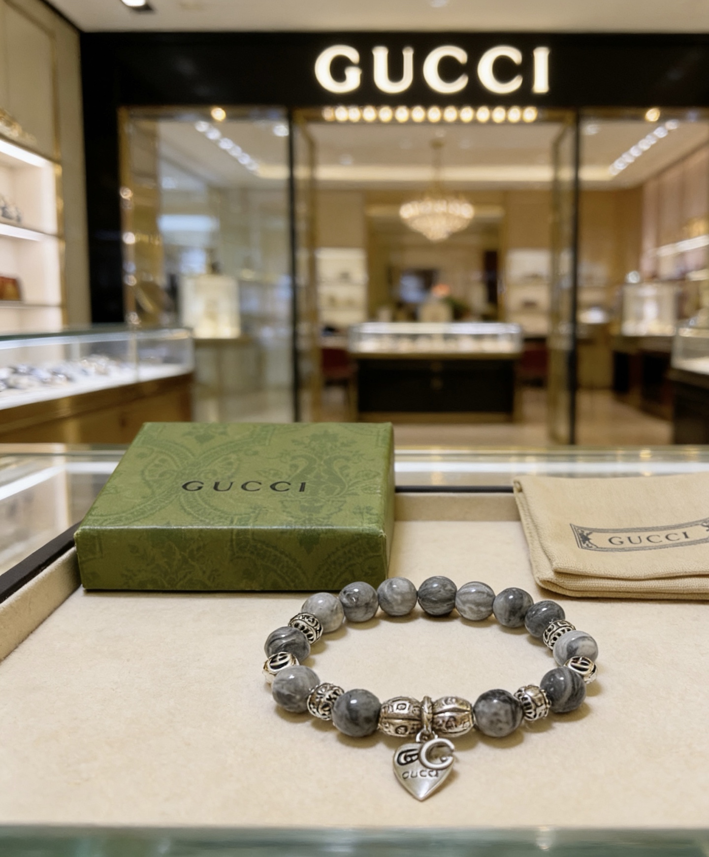 Gucci 新品发布 𝐆𝐮𝐜𝐜𝐢古驰手链 奢华古驰手串 天然石手链水晶 最新款全件串珠手链档次更高 Anger Forest系列双g 古驰手链