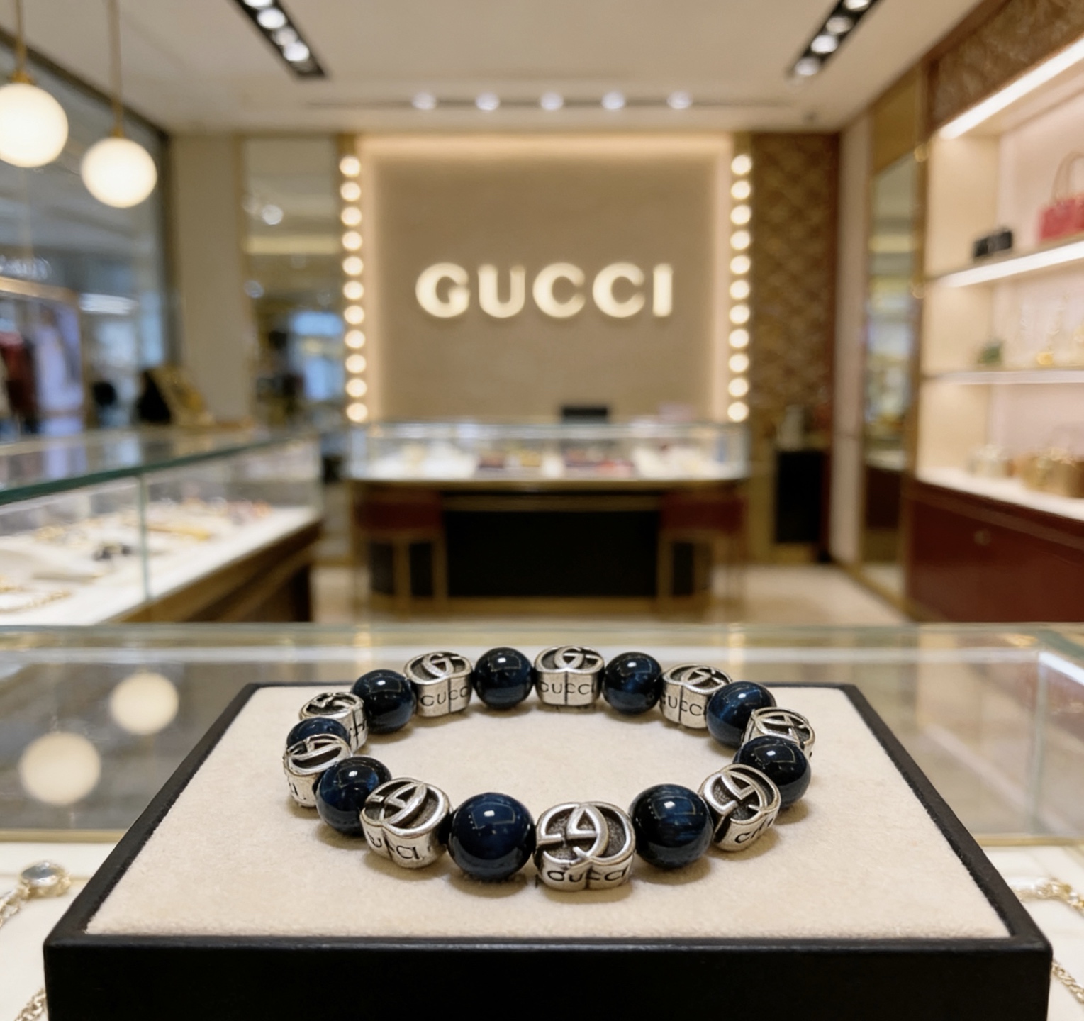 Gucci 新品发布𝐆𝐮𝐜𝐜𝐢古驰手链 最新款天然虎眼石手链档次更高 Anger Forest系列双g手链
