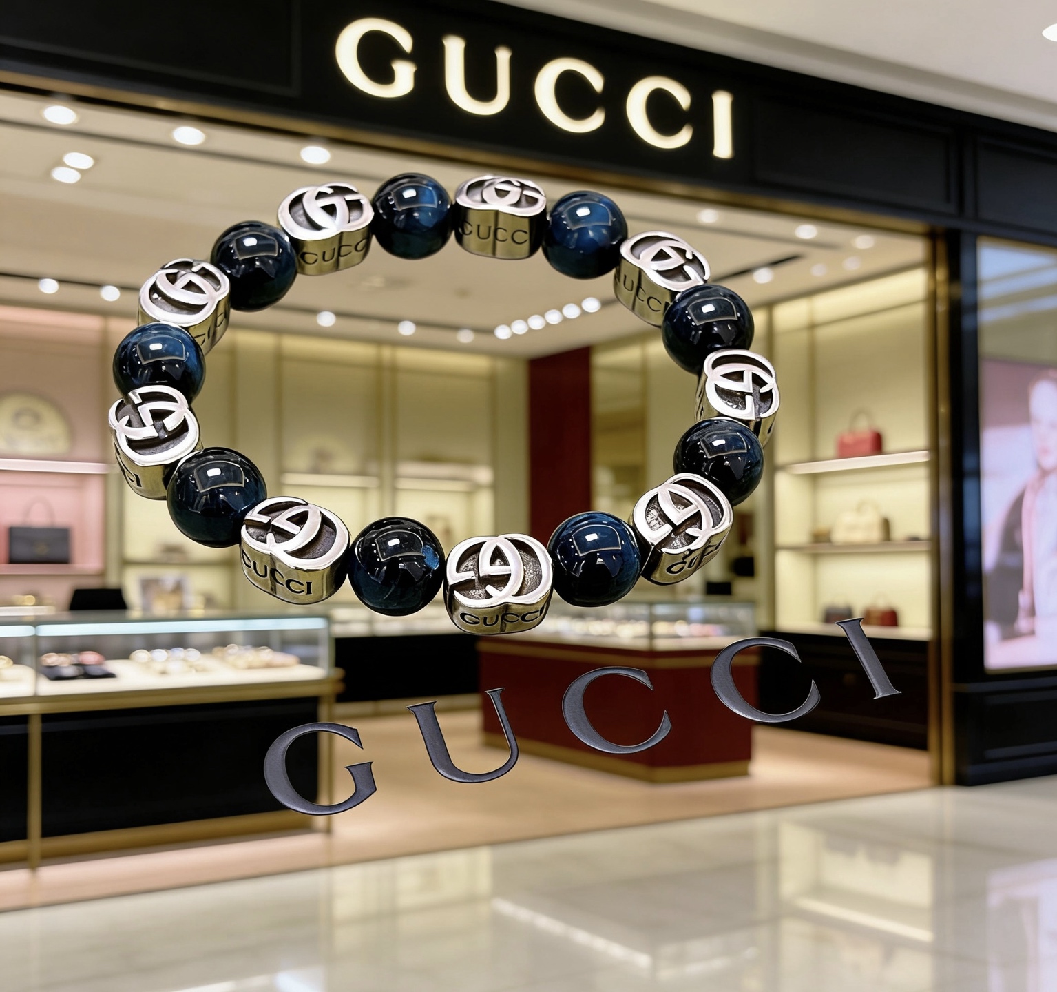Gucci 新品发布𝐆𝐮𝐜𝐜𝐢古驰手链 最新款天然虎眼石手链档次更高 Anger Forest系列双g手链