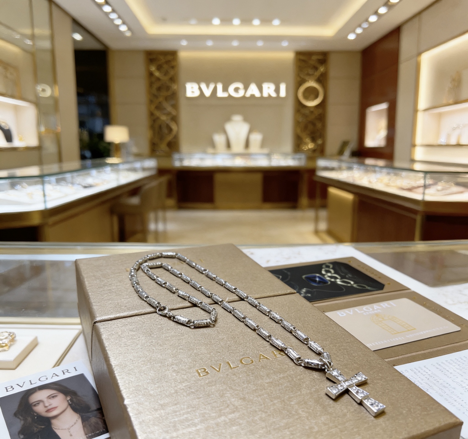 Bvlgari 宝格丽项链V金材质 BVLGARI宝格丽 DIVAS‘ DREAM 系列 品相完美