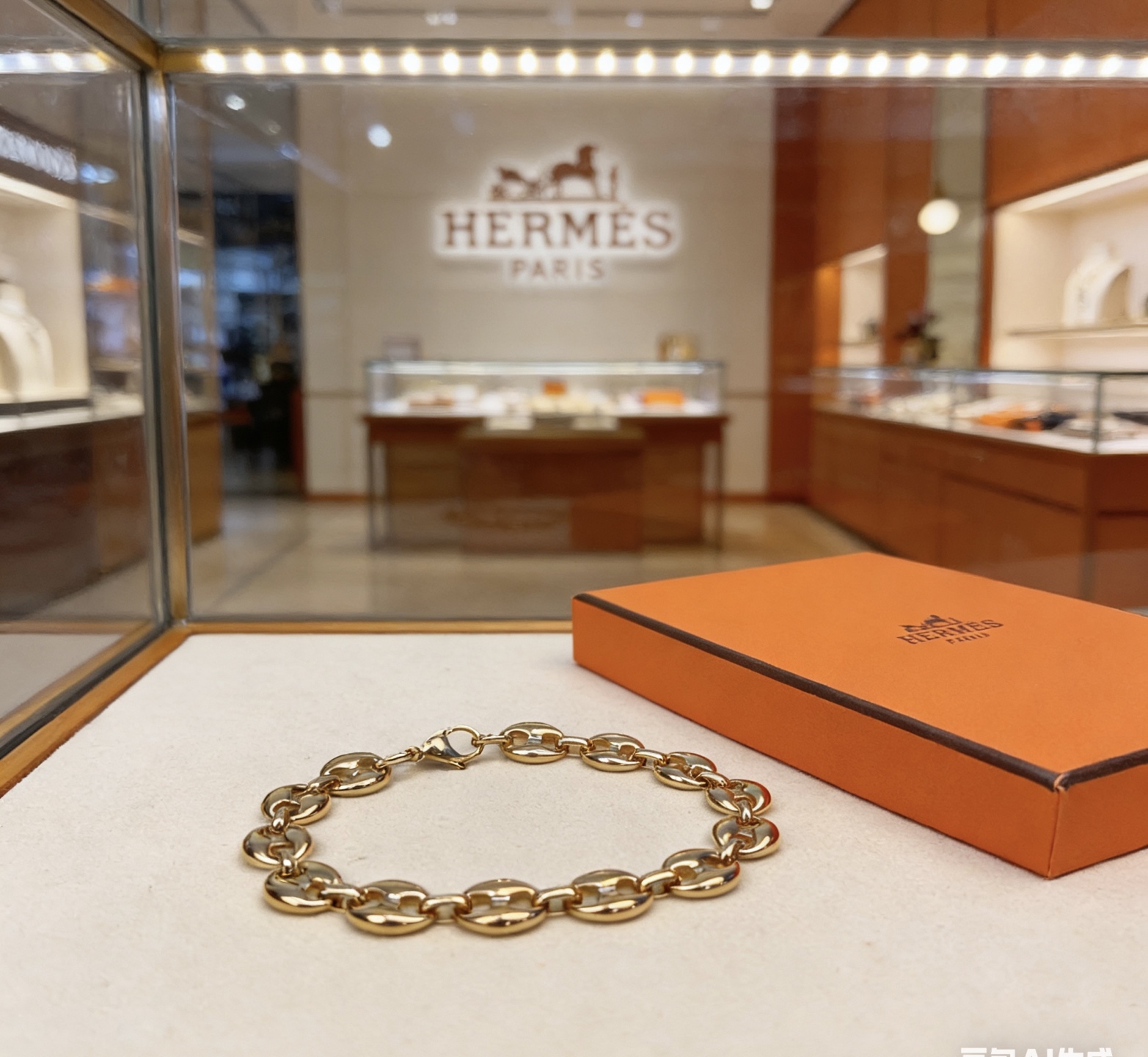 Bracelet Hermes Chaine d'Ancre métal doré 19cm