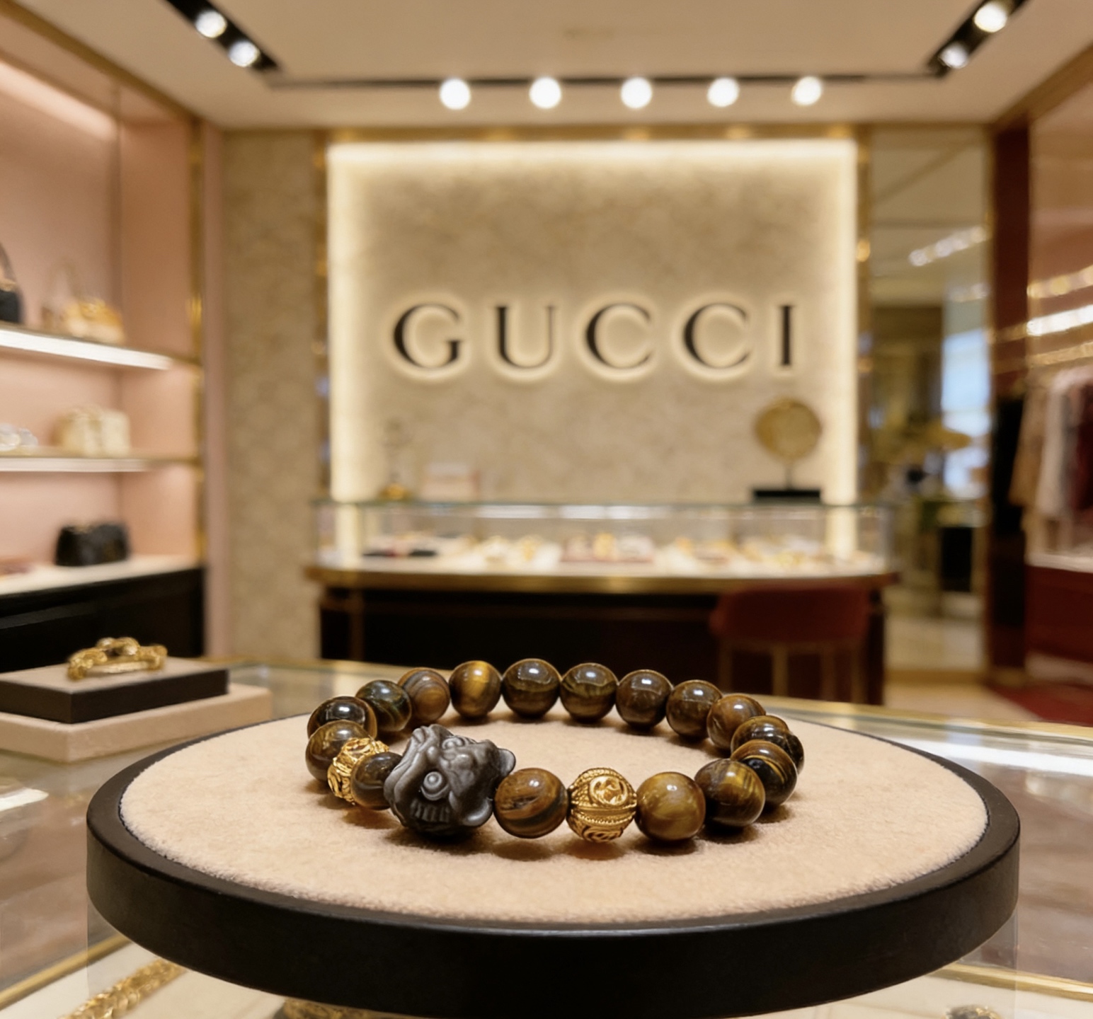 Gucci 新品发布𝐆𝐮𝐜𝐜𝐢古驰手链 最新款虎眼石手链档次更高 Anger Forest系列双g手链