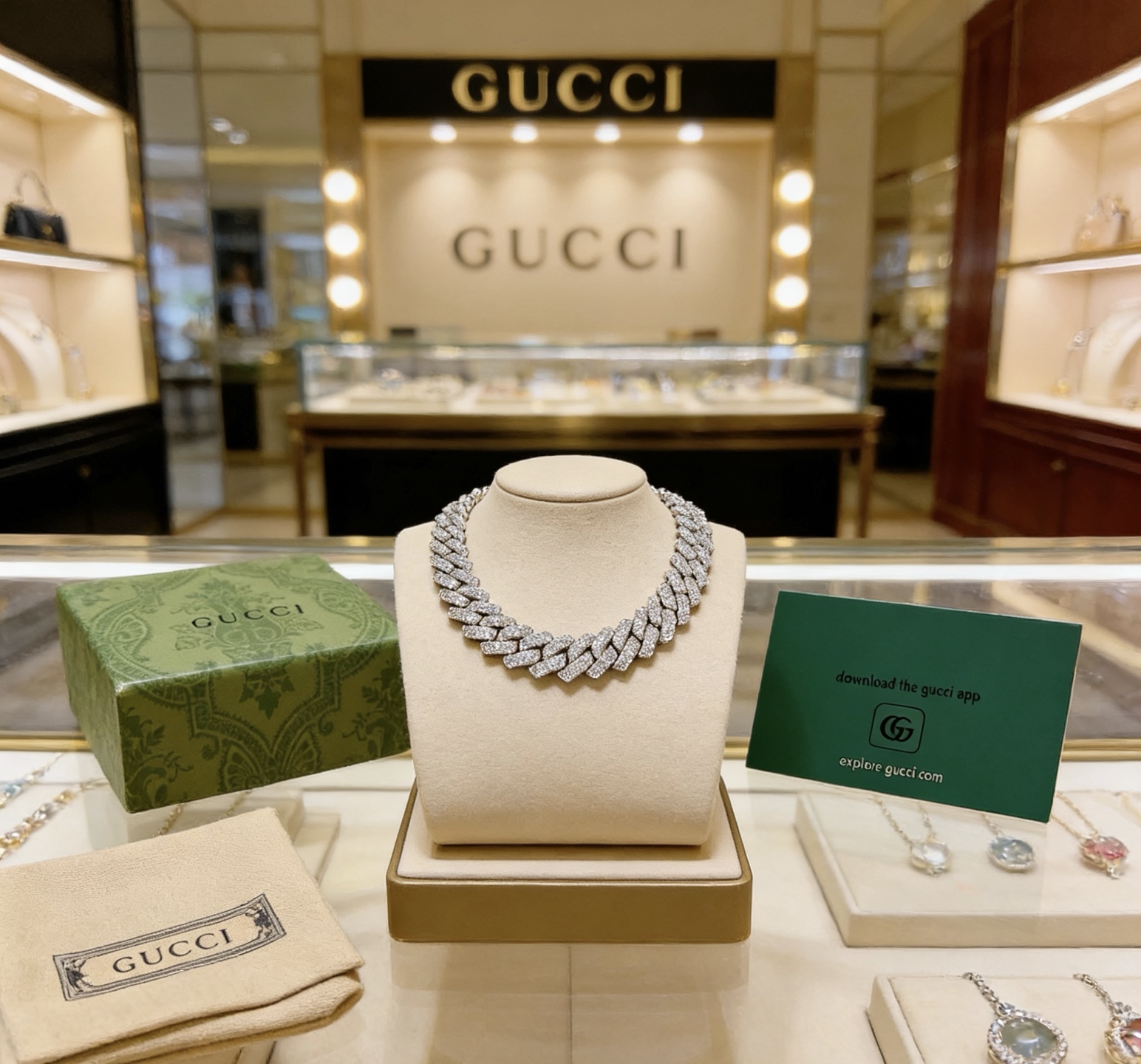 Gucci 2026最新出炉满钻奢华古巴链古驰手链