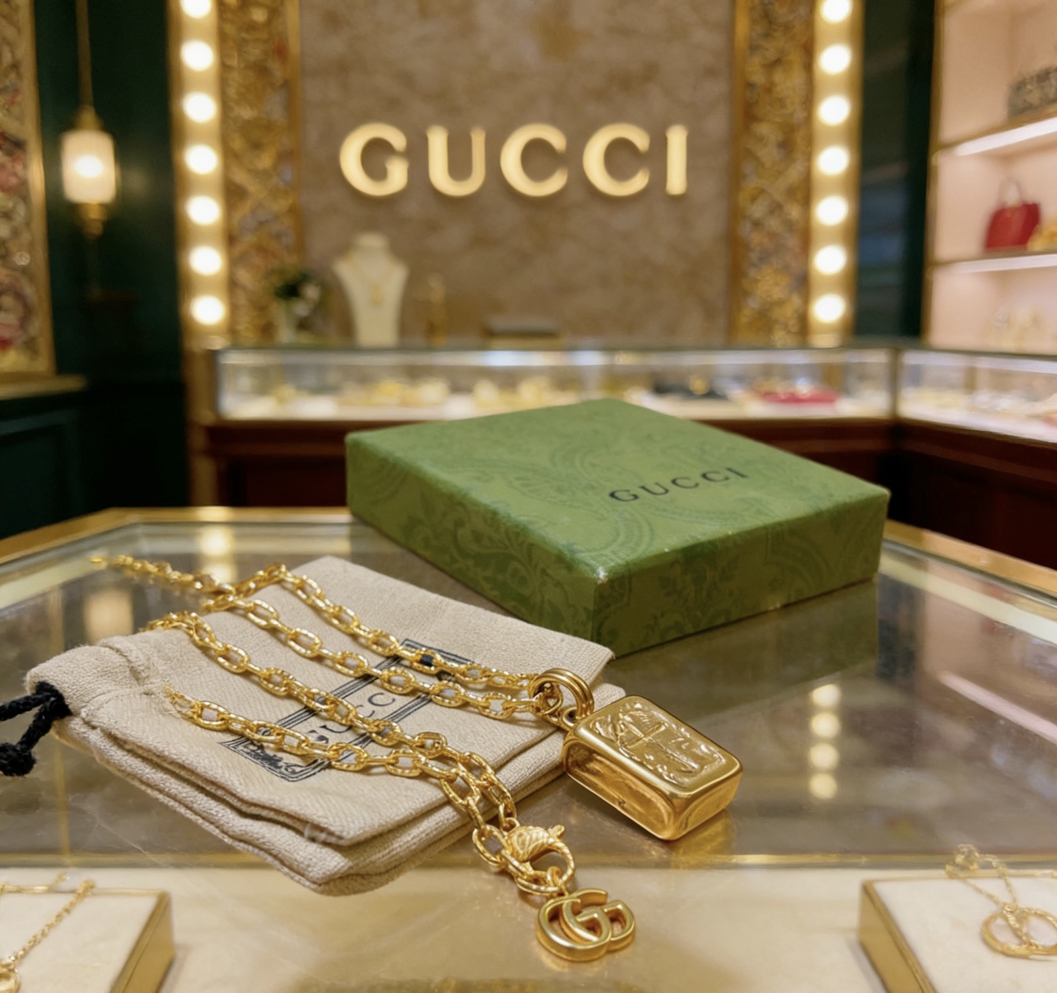 Gucci 古驰新品发布 不爆不发 抖音带货 首选 𝐆𝐮𝐜𝐜𝐢古驰项链最新款链条档次更高 Anger Forest系列双g古驰新品艺术风格 项链