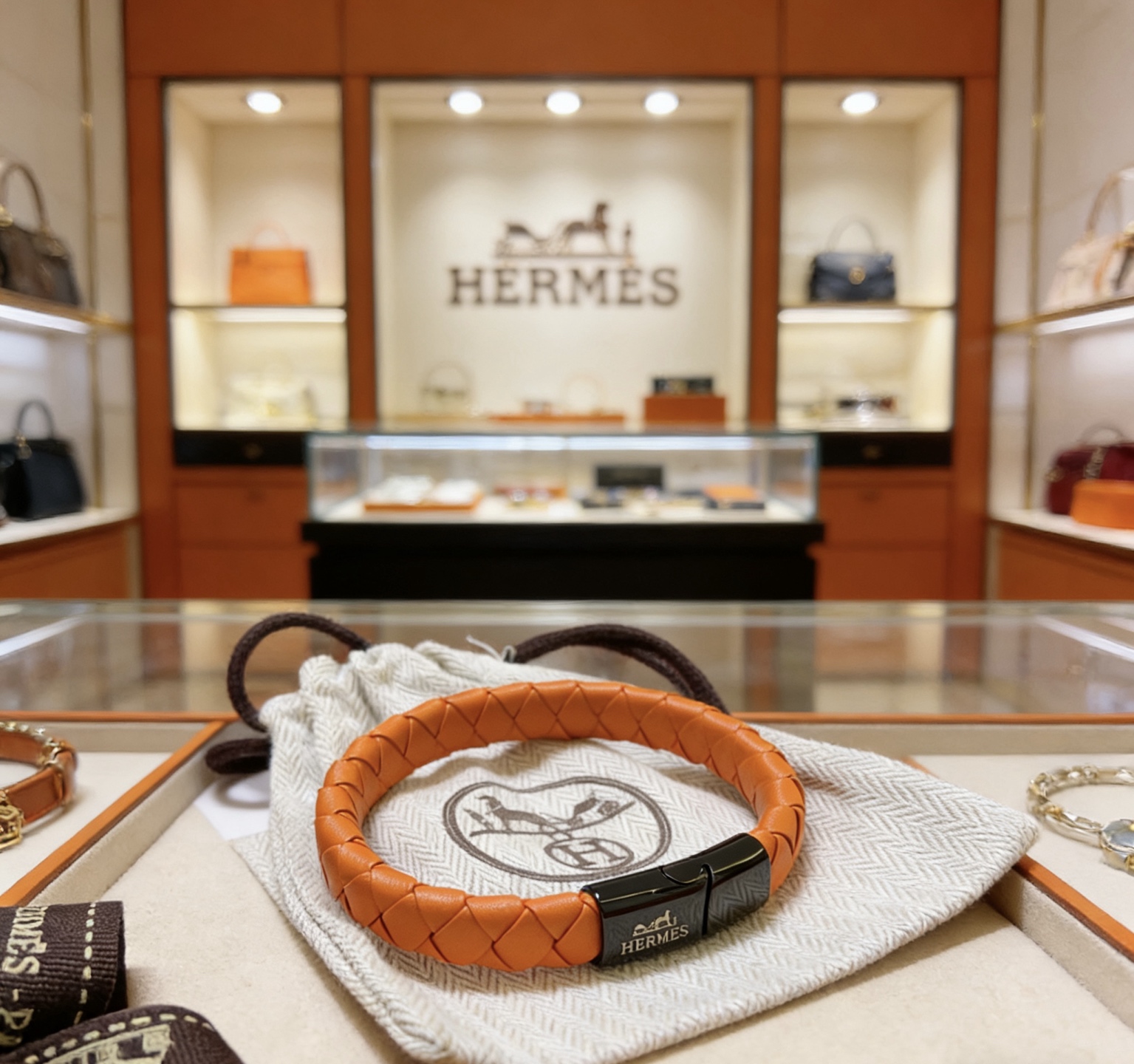 Hermès 新款Hermes爱马仕手链编织手绳加厚版