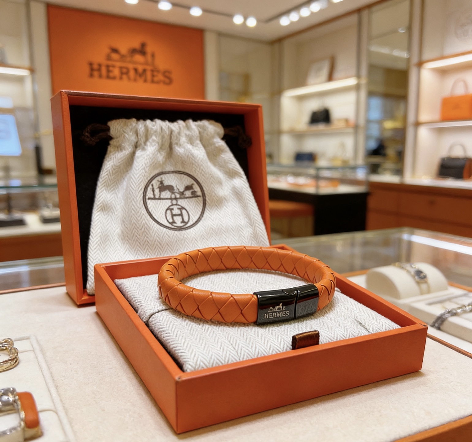 Hermès 新款Hermes爱马仕手链编织手绳加厚版