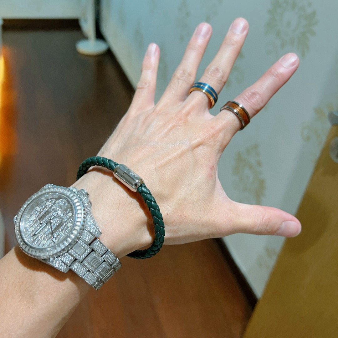 Pulseira Hermes Goliath Couro trançado verde escuro com fecho de metal prateado banhado a paládio T5 19cm