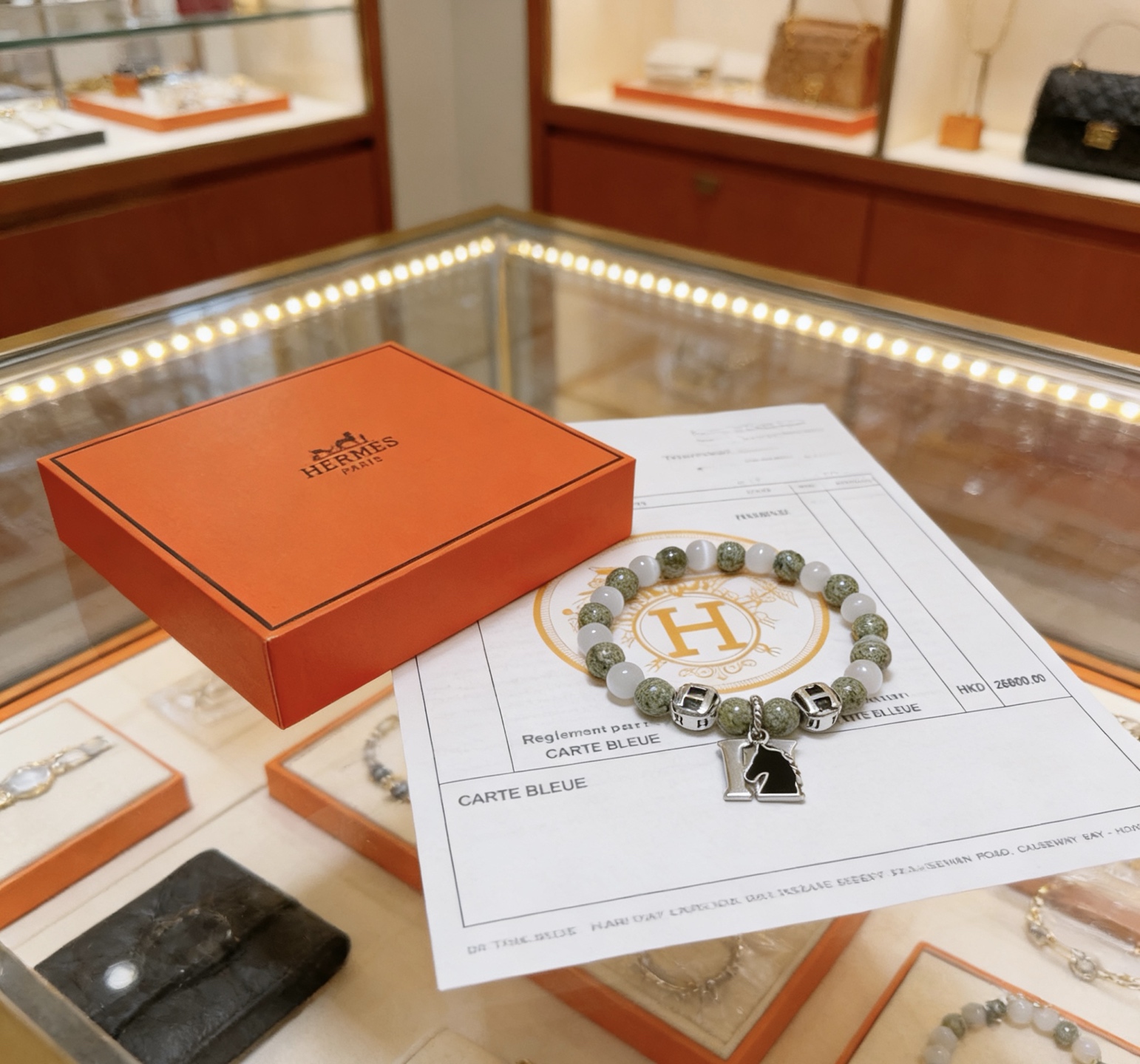 Hermès 新品发布 Hermas爱马仕手链 奢华爱马仕手串 天然石手链 最新款全件串珠手链档次更高 Anger Forest系列H 爱马仕手链