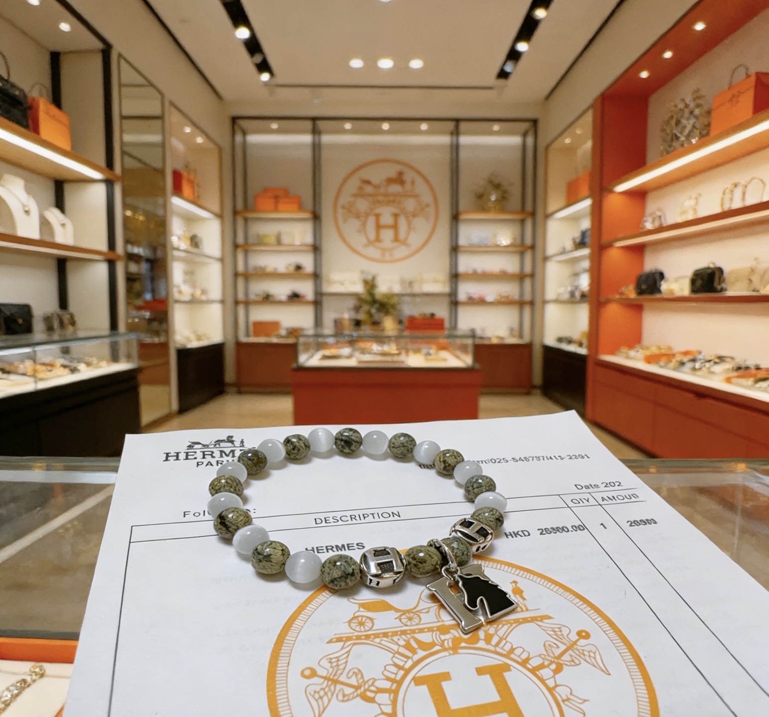 Hermès 新品发布 Hermas爱马仕手链 奢华爱马仕手串 天然石手链 最新款全件串珠手链档次更高 Anger Forest系列H 爱马仕手链