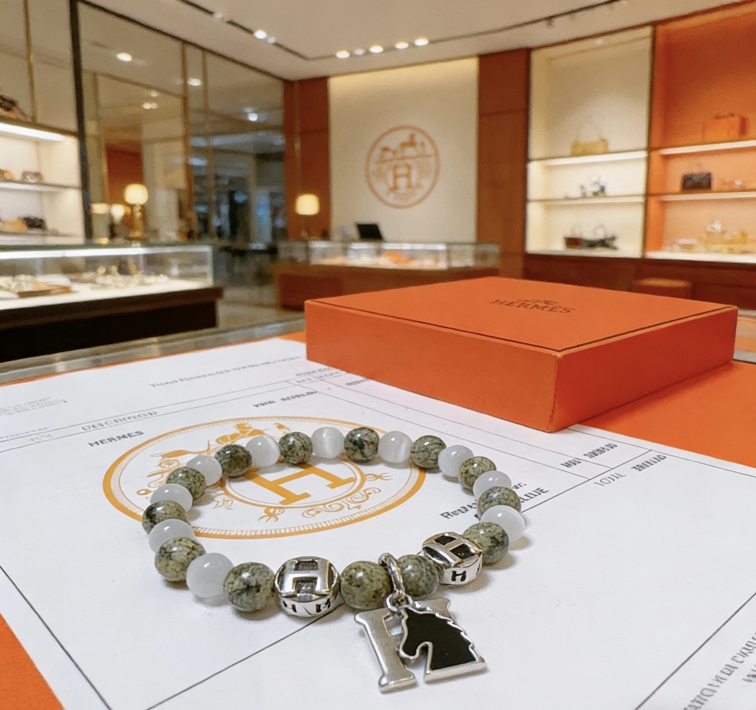 Hermès 新品发布 Hermas爱马仕手链 奢华爱马仕手串 天然石手链 最新款全件串珠手链档次更高 Anger Forest系列H 爱马仕手链