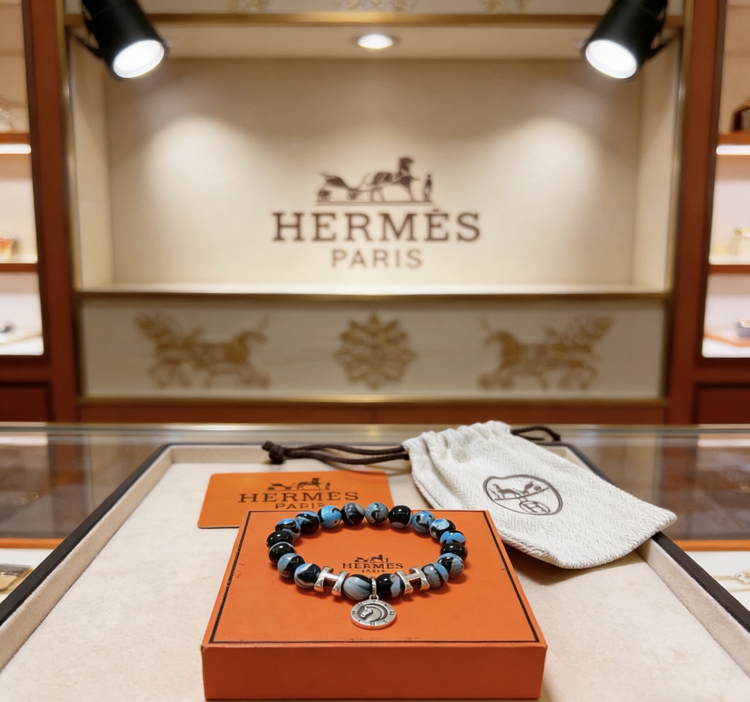 Hermès 新品发布 Hermas爱马仕手链 奢华爱马仕手串 玛瑙石手链 最新款全件串珠手链档次更高 Anger Forest系列H 爱马仕手链