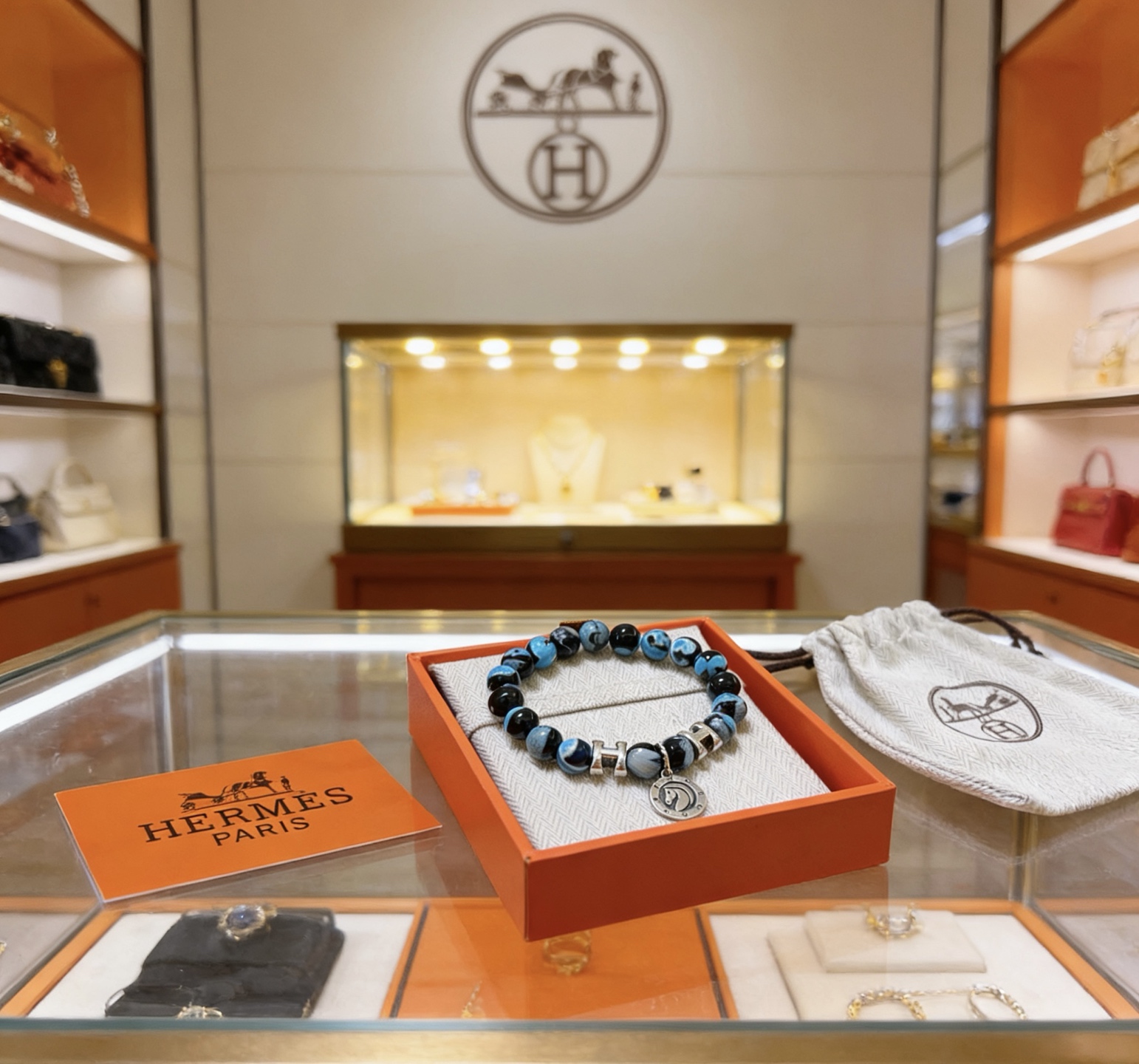 Hermès 新品发布 Hermas爱马仕手链 奢华爱马仕手串 玛瑙石手链 最新款全件串珠手链档次更高 Anger Forest系列H 爱马仕手链