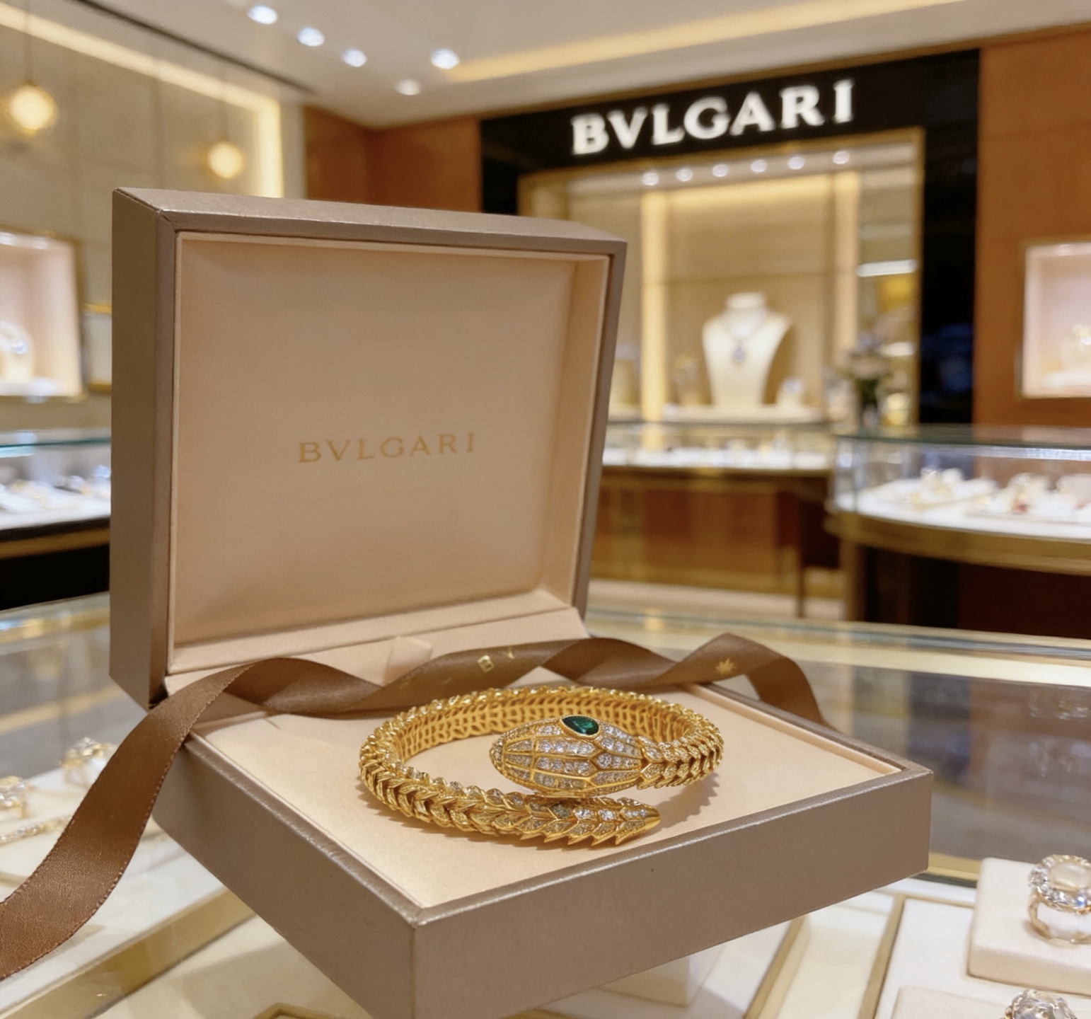 Bvlgari 宝格丽手镯Serpenti Viper系列间蛇骨手镯