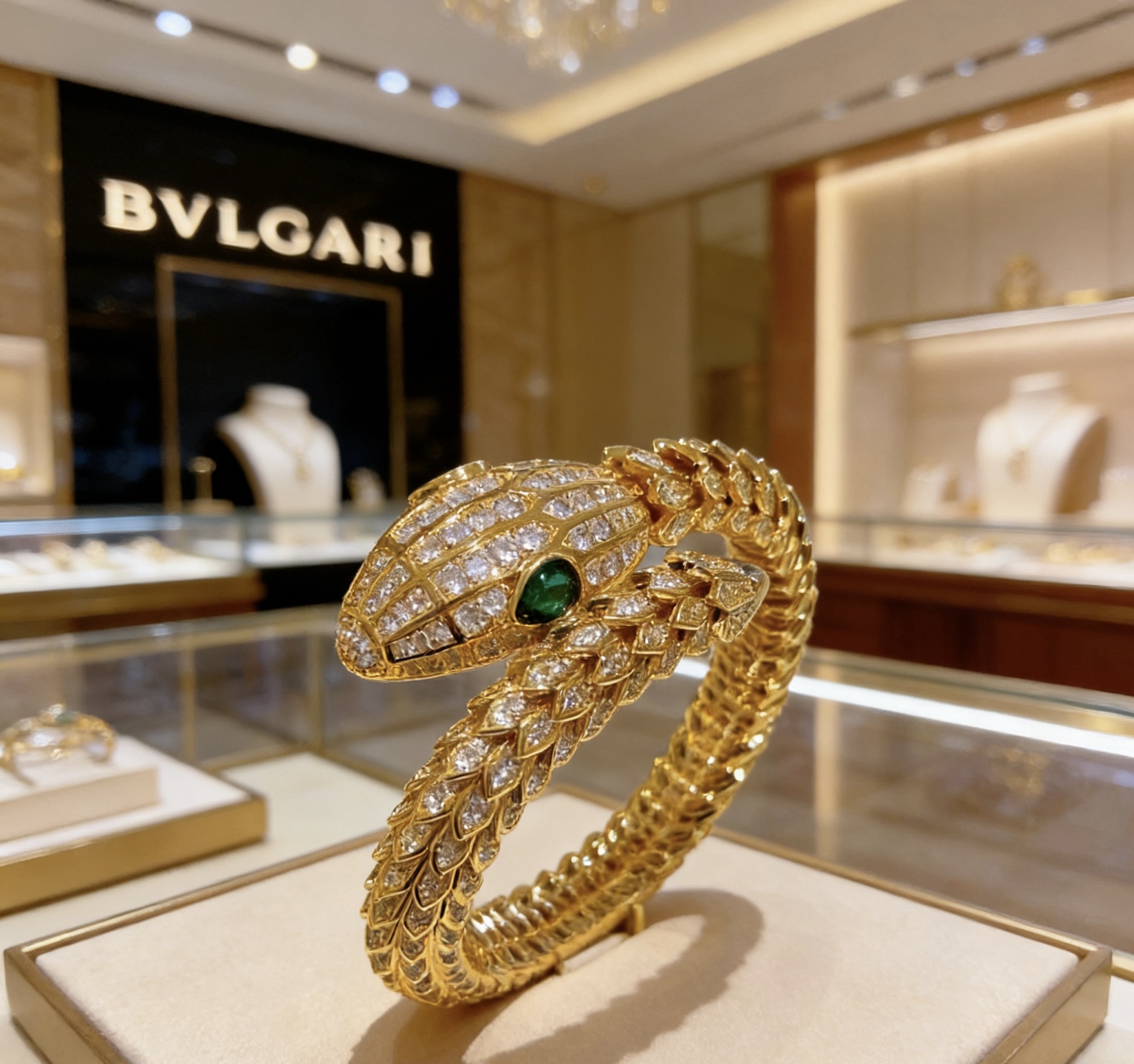 Bvlgari 宝格丽手镯Serpenti Viper系列间蛇骨手镯