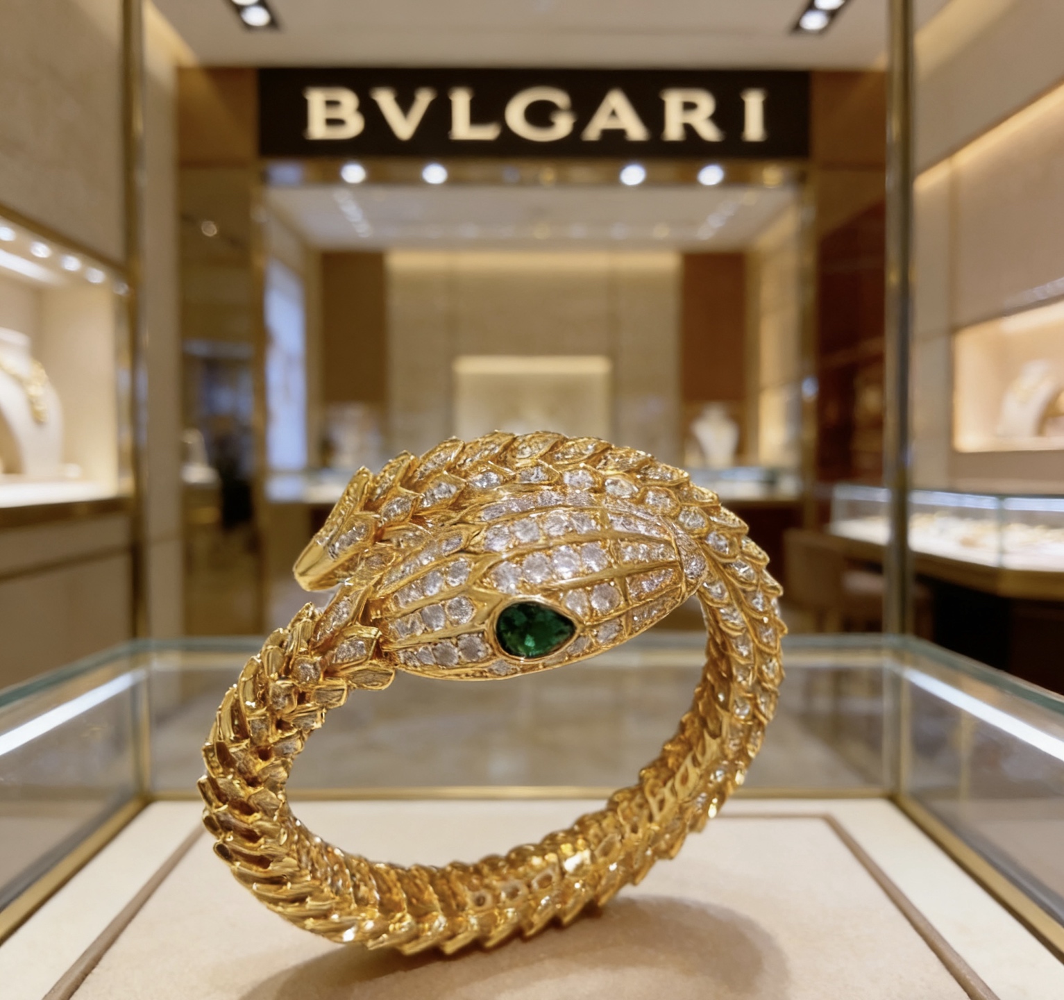 Bvlgari 宝格丽手镯Serpenti Viper系列间蛇骨手镯