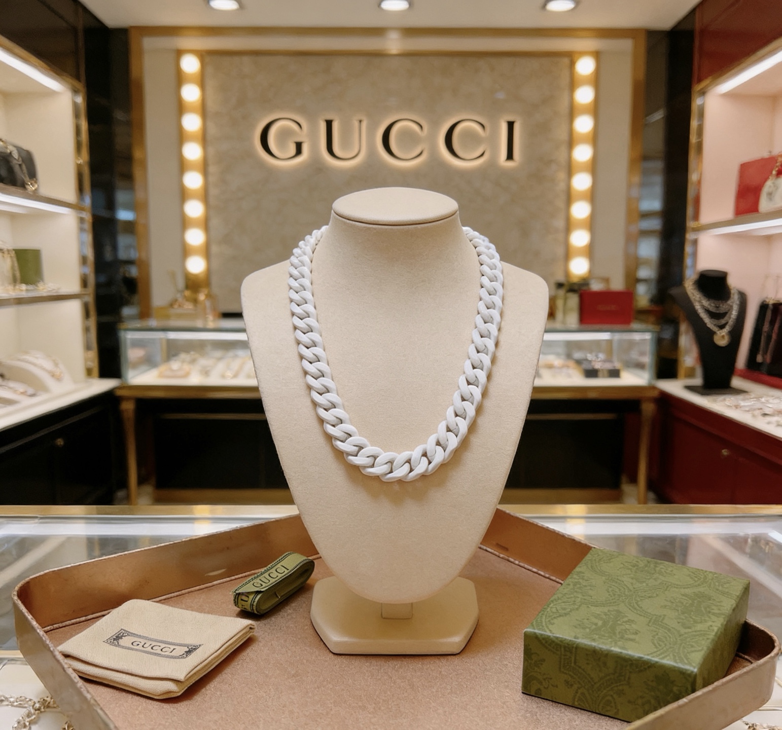 𝐆𝐮𝐜𝐜𝐢 collar de Gucci último modelo, cadena de mayor nivel, mismo estilo que las estrellas, serie Anger Forest, co…