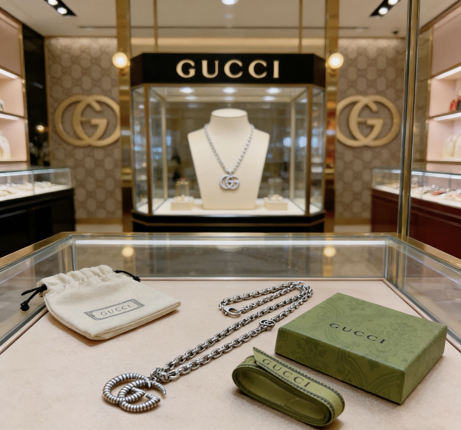 Gucci 𝐆𝐮𝐜𝐜𝐢古驰项链最新款链条档次更高