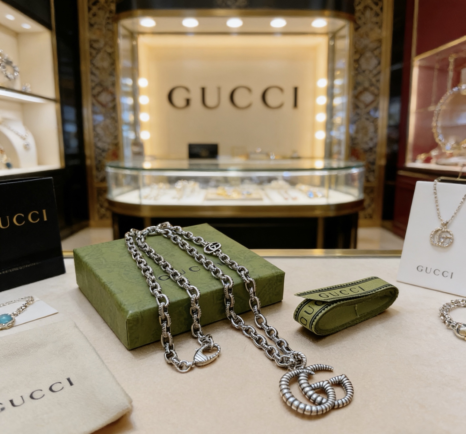 Gucci 𝐆𝐮𝐜𝐜𝐢古驰项链最新款链条档次更高