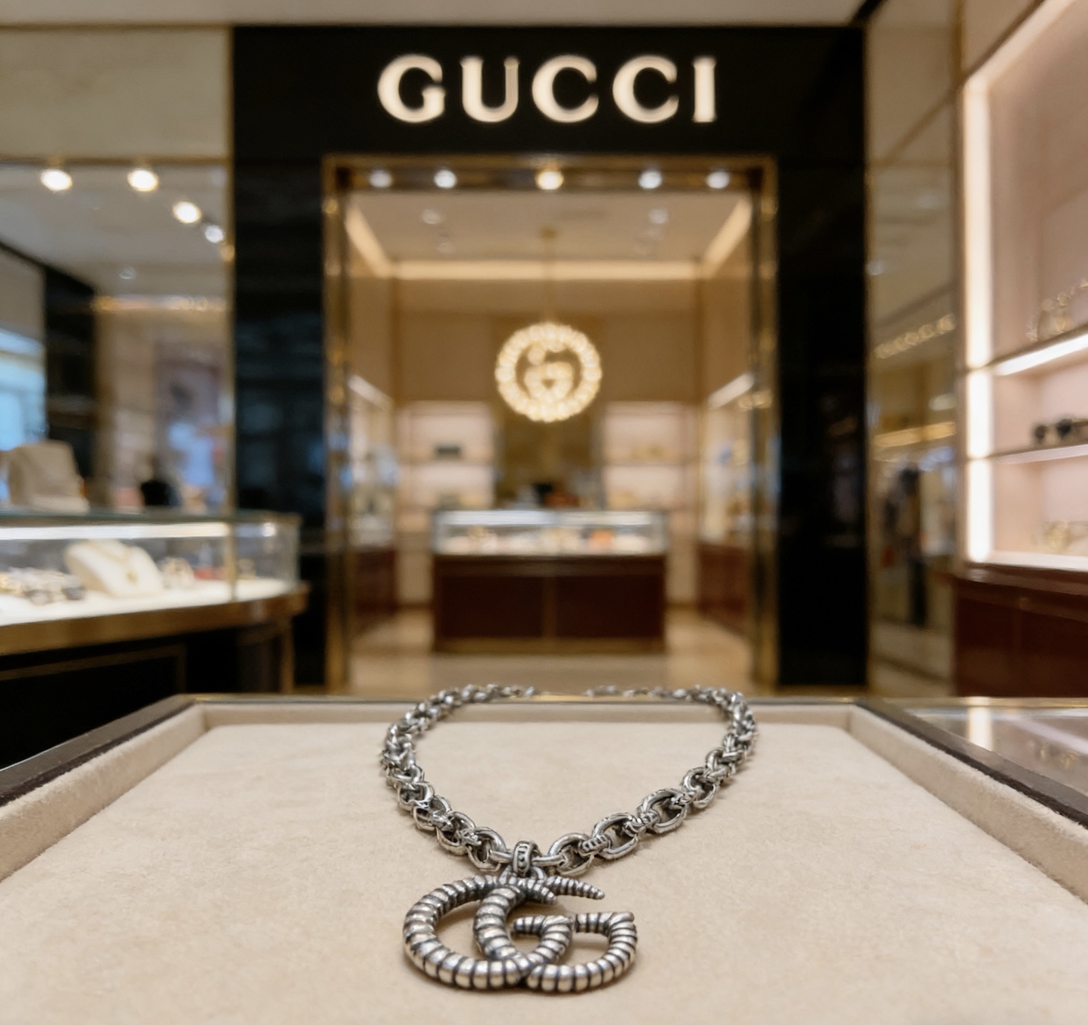 Gucci 𝐆𝐮𝐜𝐜𝐢古驰项链最新款链条档次更高