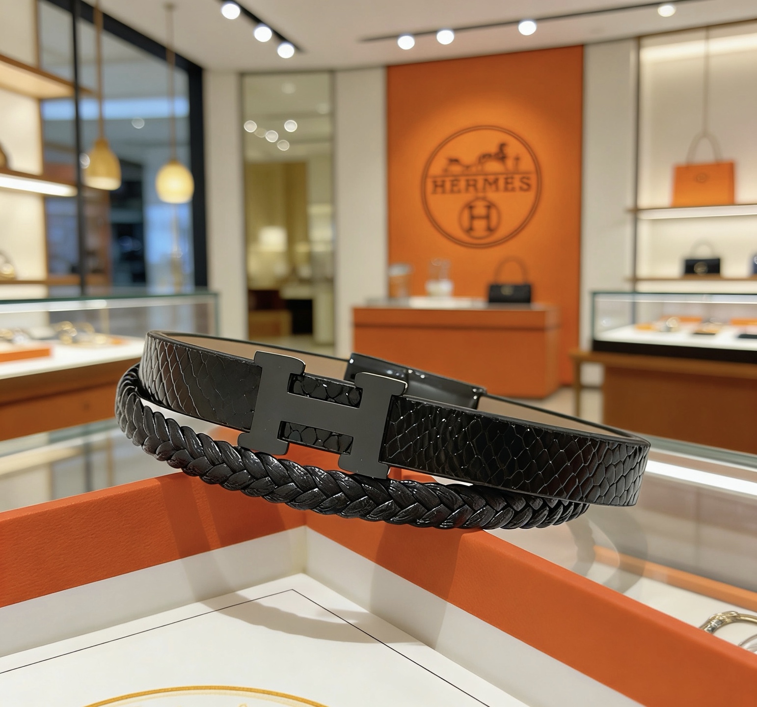 Hermès 新品发售 ‍⬛爱马仕皮绳手环最新款纯手工皮材质档次更高 Anger Forest系列爱马仕手链 款系列18k金手链手绳 黑武士