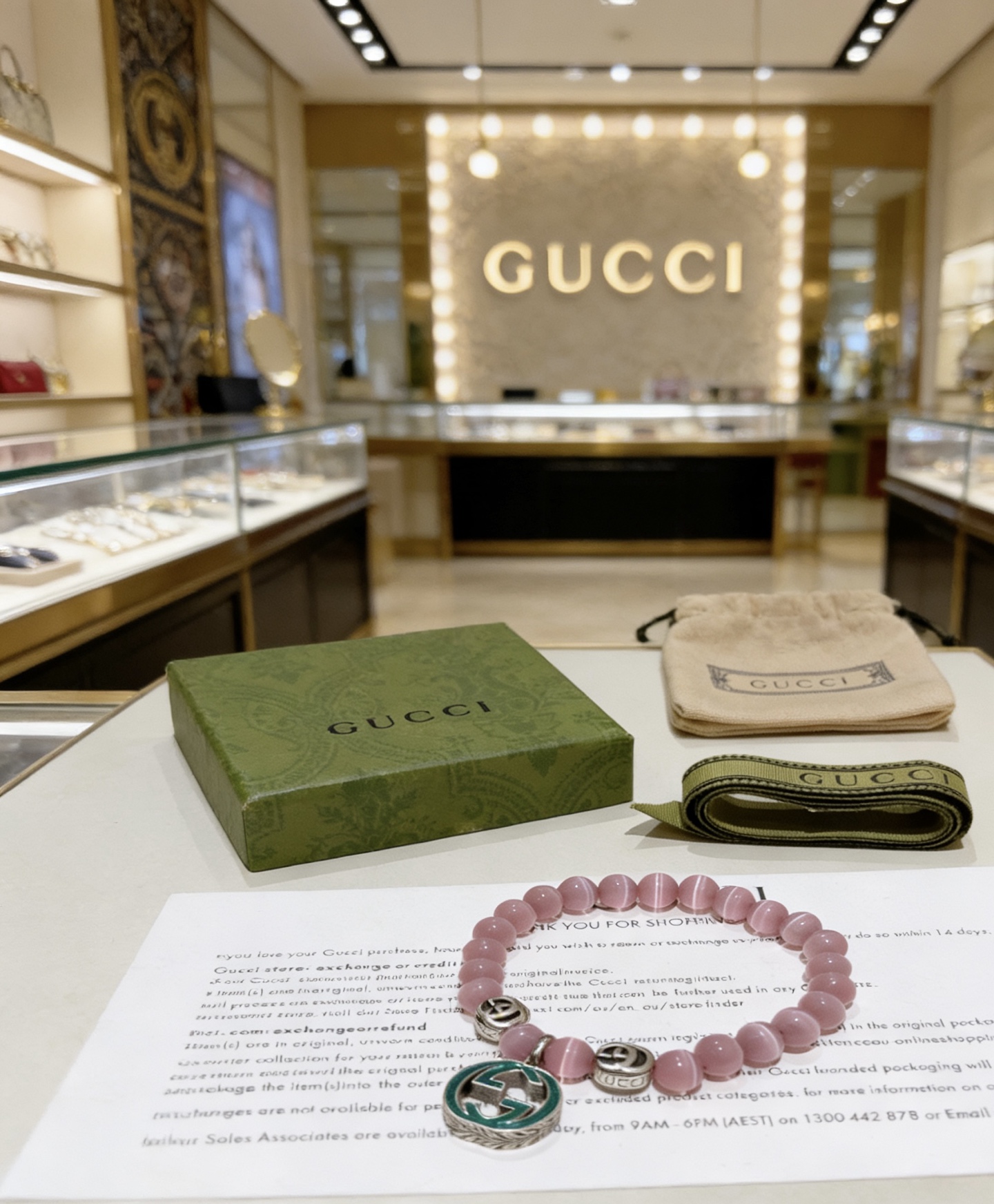 Gucci 新品发布𝐆𝐮𝐜𝐜𝐢古驰手链 最新款天然猫眼石手链档次更高 Anger Forest系列双g手链