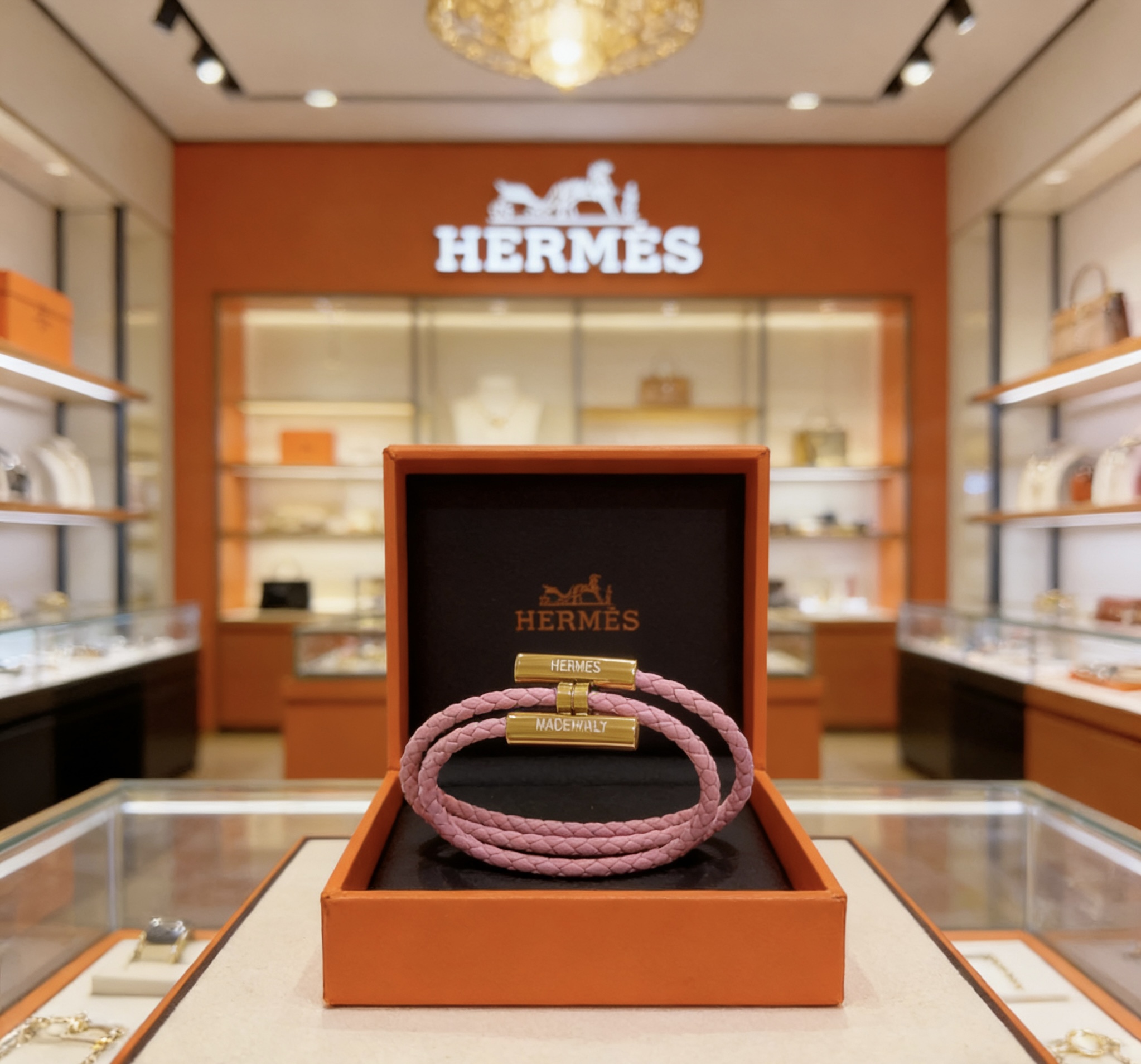 Hermès 新款Hermes爱马仕手链编织手绳加厚版 铂金版