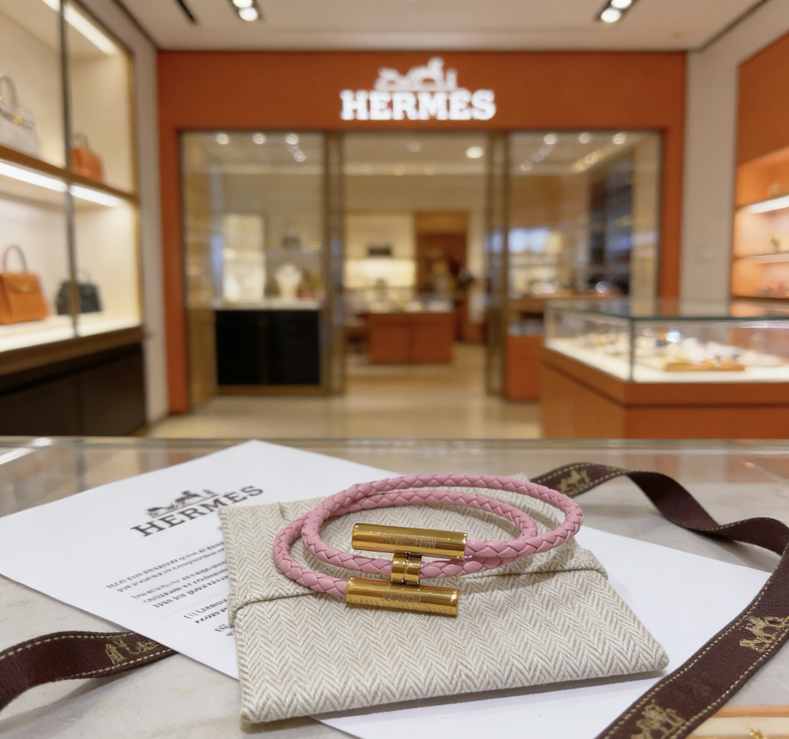 Hermès 新款Hermes爱马仕手链编织手绳加厚版 铂金版