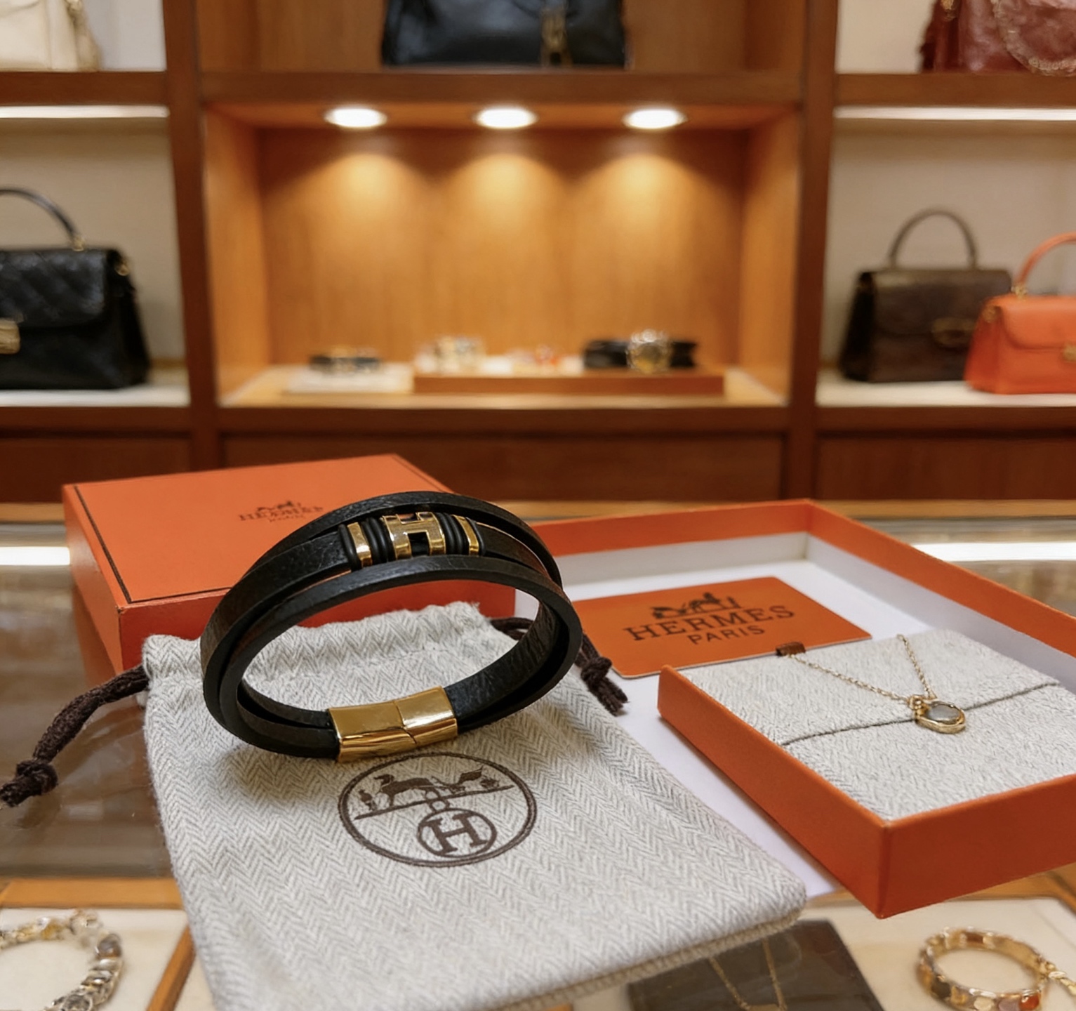 Hermès 新品发售 爱马仕手绳手环最新款纯手工头层牛皮材质档次更高 H系列系列 款系列手链手绳