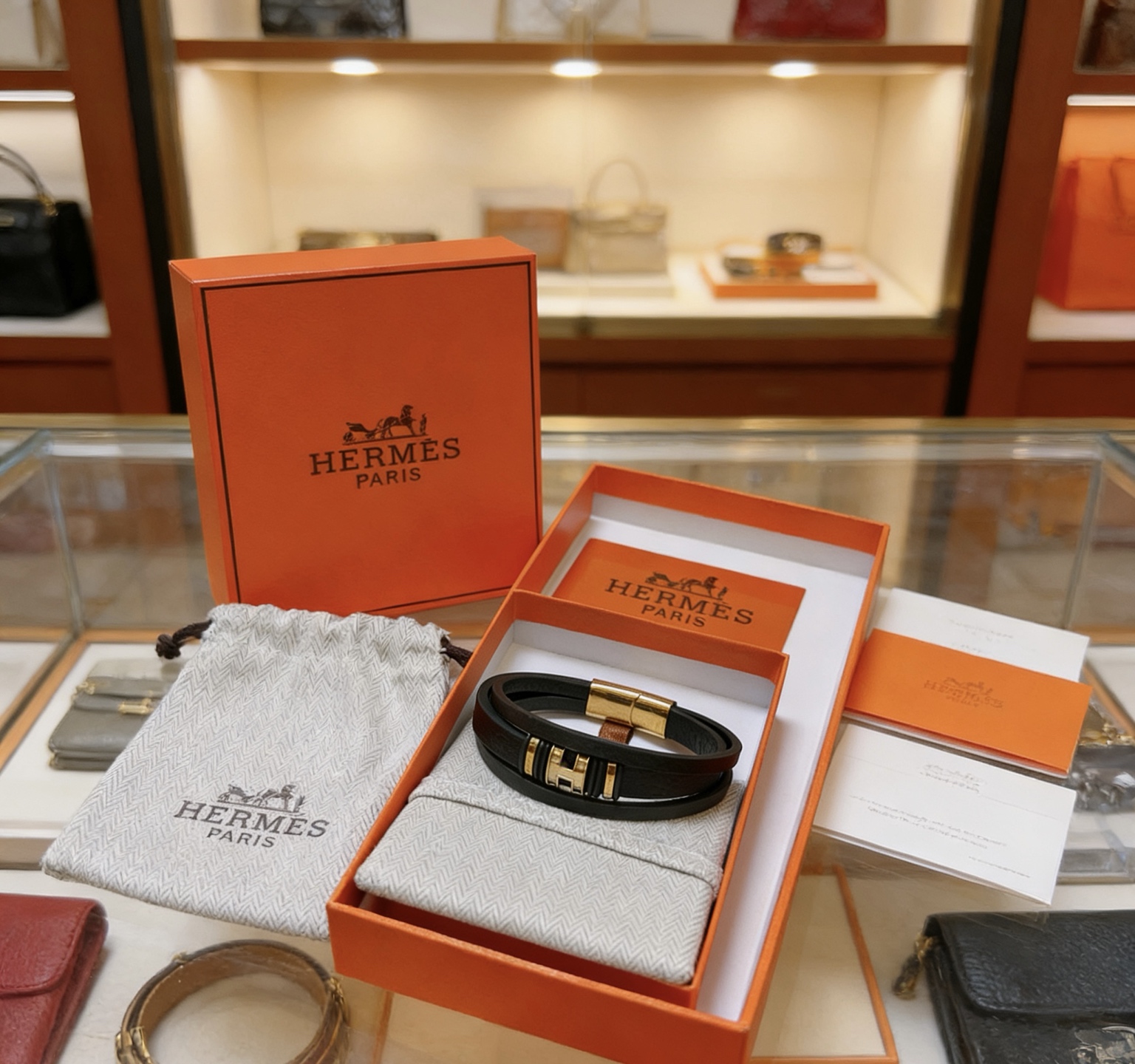 Hermès 新品发售 爱马仕手绳手环最新款纯手工头层牛皮材质档次更高 H系列系列 款系列手链手绳