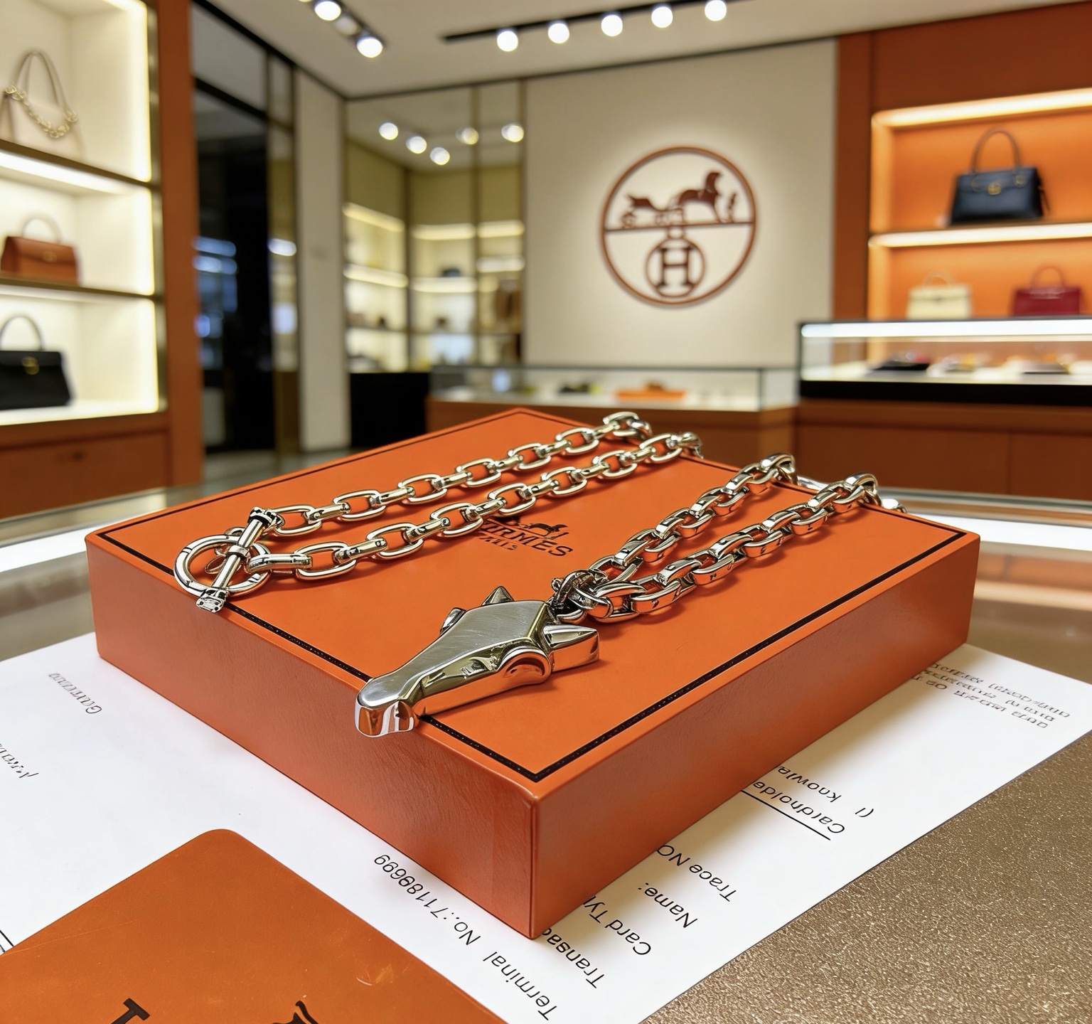 Hermès 爱马仕项链 马头项链系列首饰 进口定制.高端链条 搭配 新品 简单 火 设计独特 前卫 男女 款
