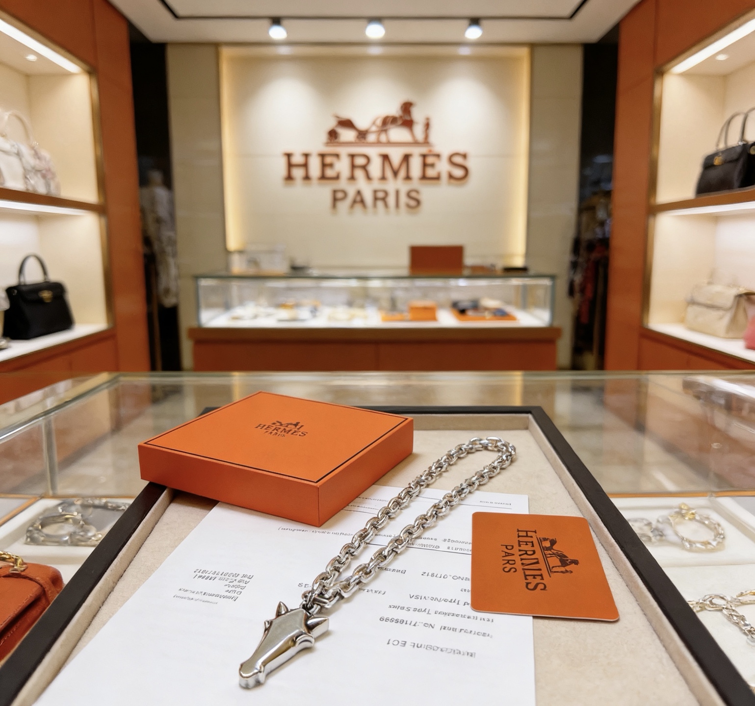 Hermès 爱马仕项链 马头项链系列首饰 进口定制.高端链条 搭配 新品 简单 火 设计独特 前卫 男女 款