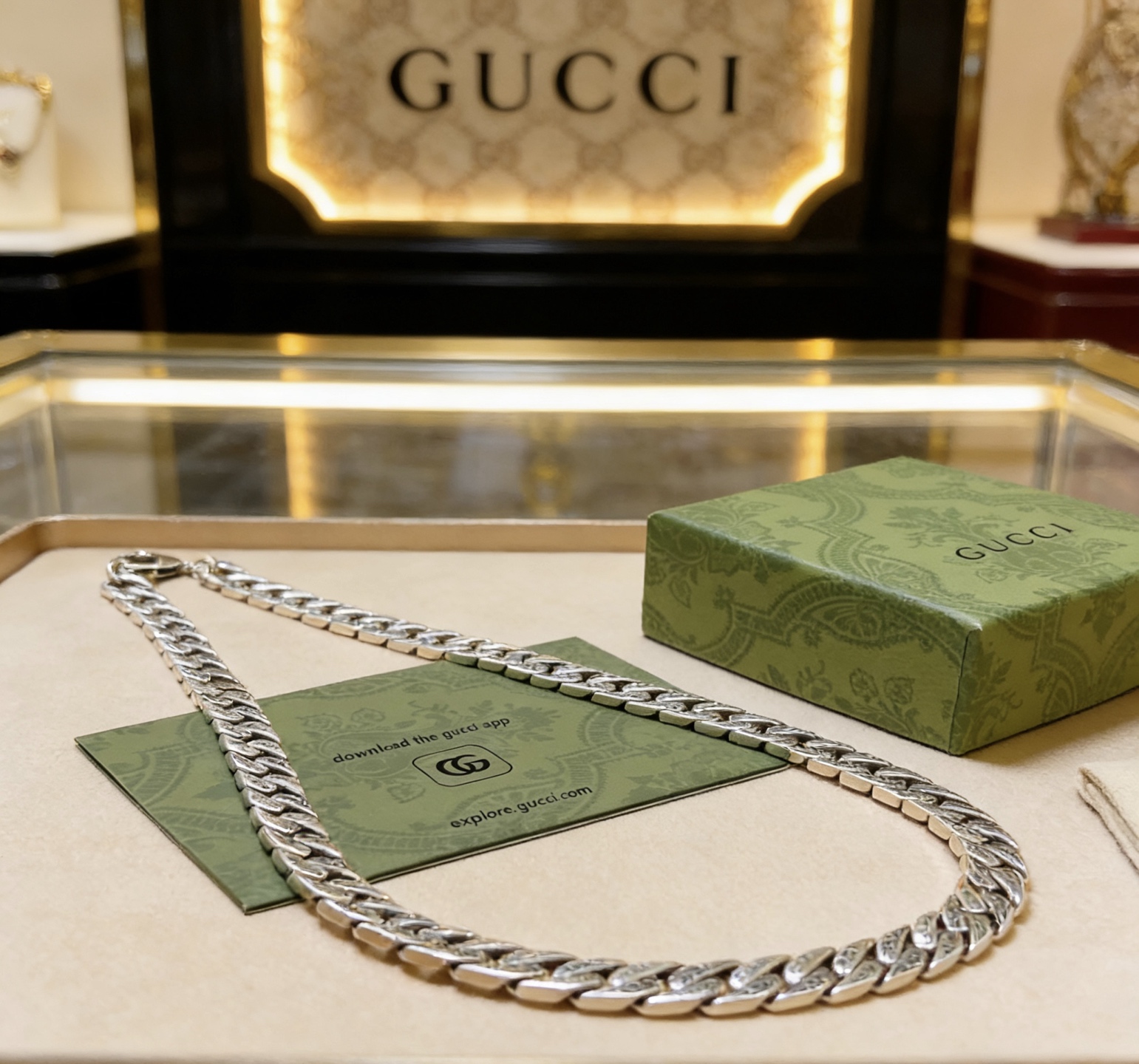 Gucci 奢华款不爆不发 抖音带货 首选 𝐆𝐮𝐜𝐜𝐢古驰项链最新款链条档次更高 Anger Forest系列双g设计理念 图案项链