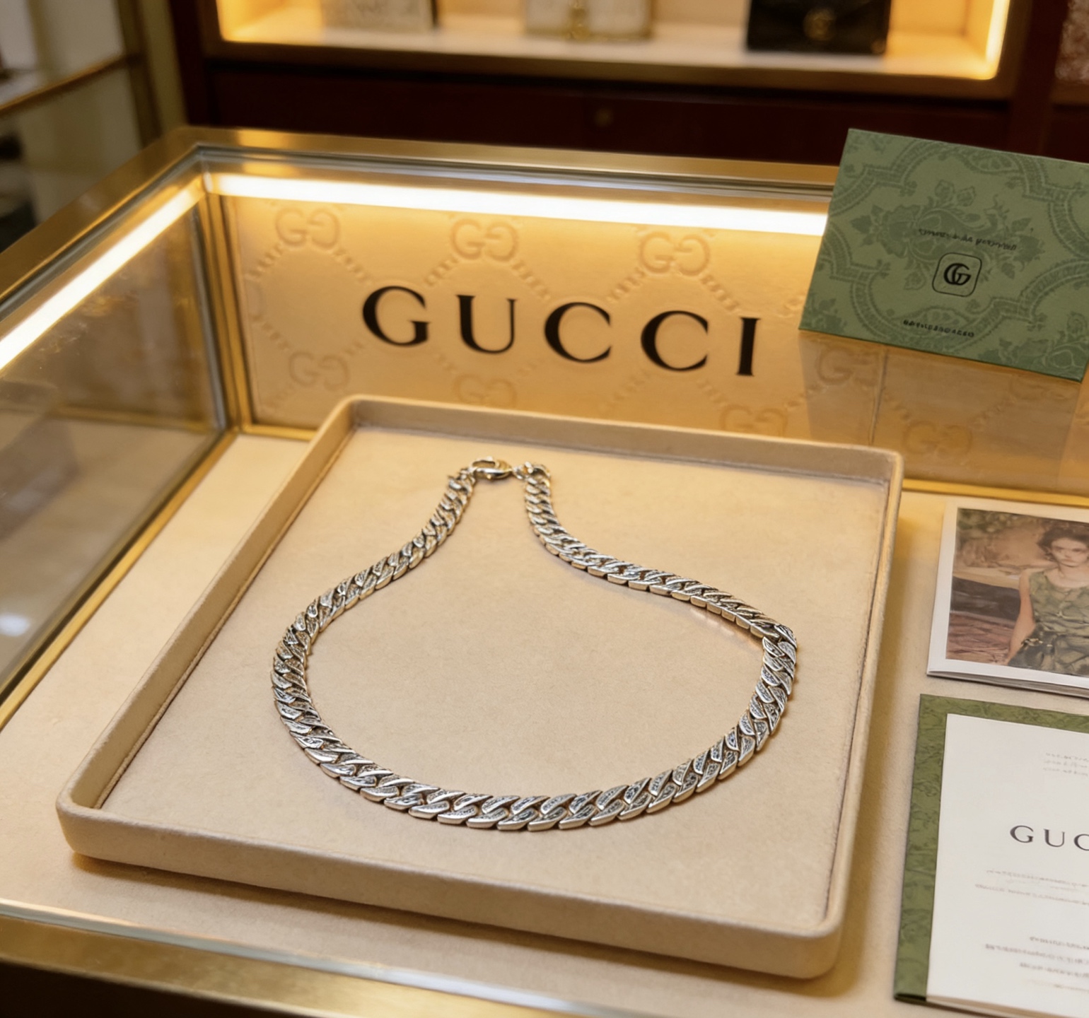 Gucci 奢华款不爆不发 抖音带货 首选 𝐆𝐮𝐜𝐜𝐢古驰项链最新款链条档次更高 Anger Forest系列双g设计理念 图案项链