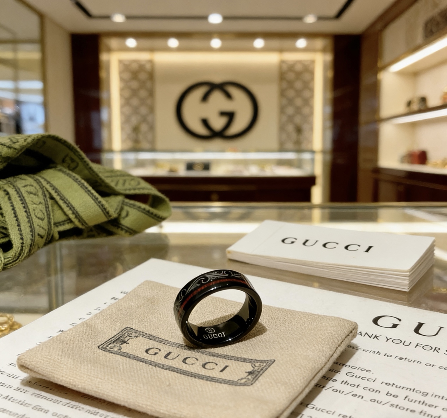 Gucci 𝐆𝐮𝐜𝐜𝐢古驰戒指最新款款式档次更高 Anger Forest系列v金质感沉沉双G纯手工制作工艺 古驰戒指 陶瓷高端定制