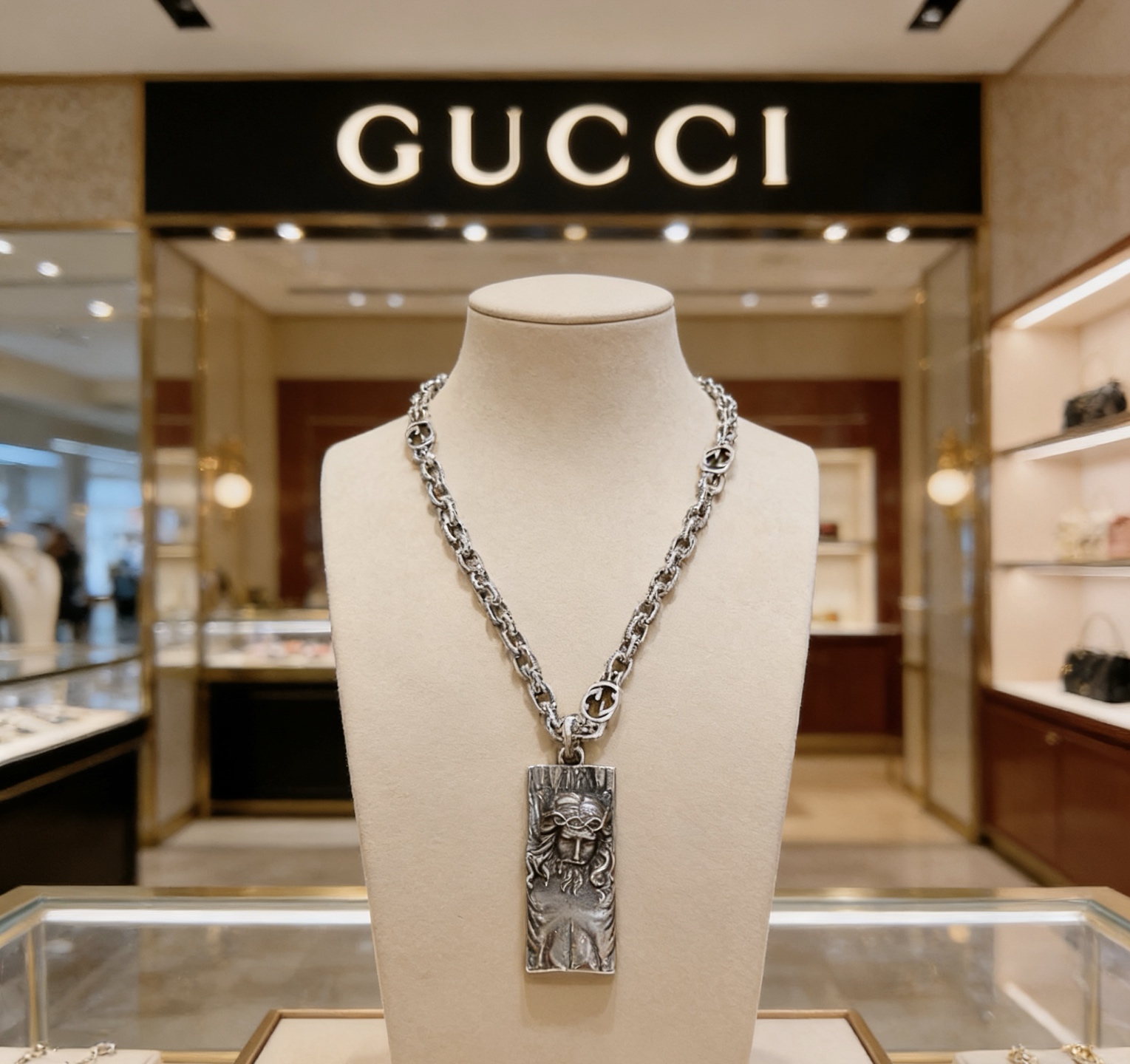 Gucci 不爆不发 抖音带货 首选 𝐆𝐮𝐜𝐜𝐢古驰项链最新款链条档次更高 Anger Forest系列双g 吊坠高端项链 设计的优雅与独特魅力