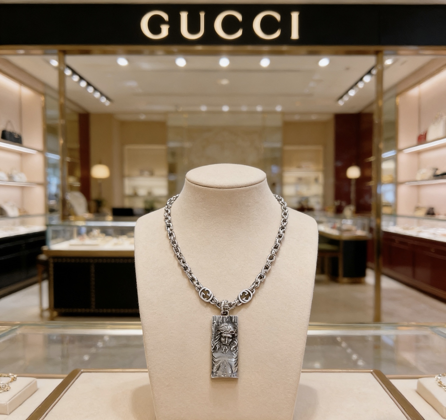 Gucci 不爆不发 抖音带货 首选 𝐆𝐮𝐜𝐜𝐢古驰项链最新款链条档次更高 Anger Forest系列双g 吊坠高端项链 设计的优雅与独特魅力