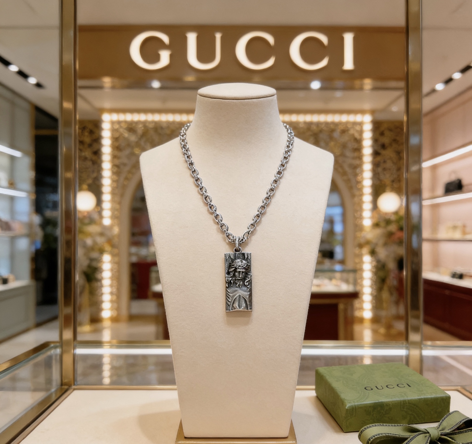 Gucci 不爆不发 抖音带货 首选 𝐆𝐮𝐜𝐜𝐢古驰项链最新款链条档次更高 Anger Forest系列双g 吊坠高端项链 设计的优雅与独特魅力
