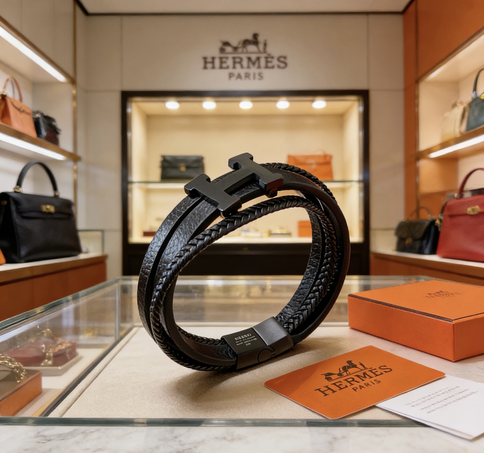 Hermès 新品发售 爱马仕手绳手环最新款纯手工头层牛皮材质档次更高 H系列系列 款系列手链手绳